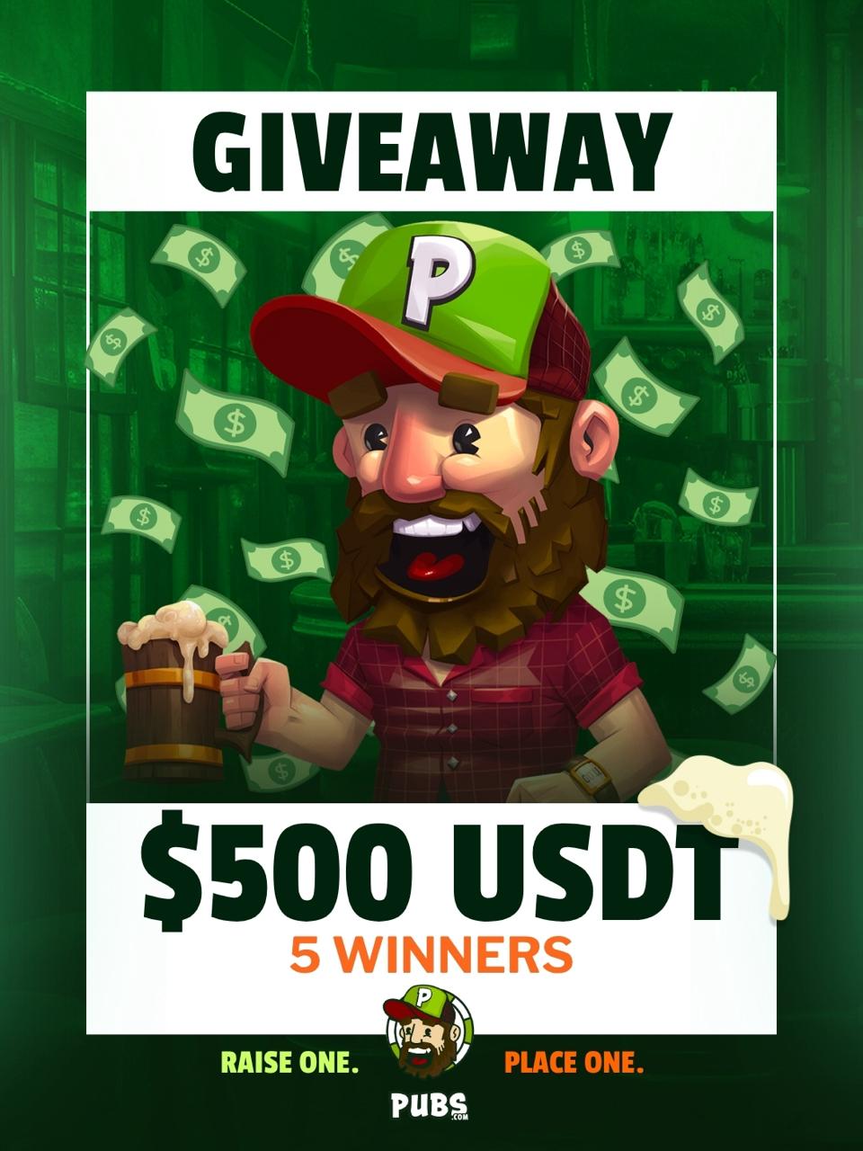 $500 PUBS Community Giveaway