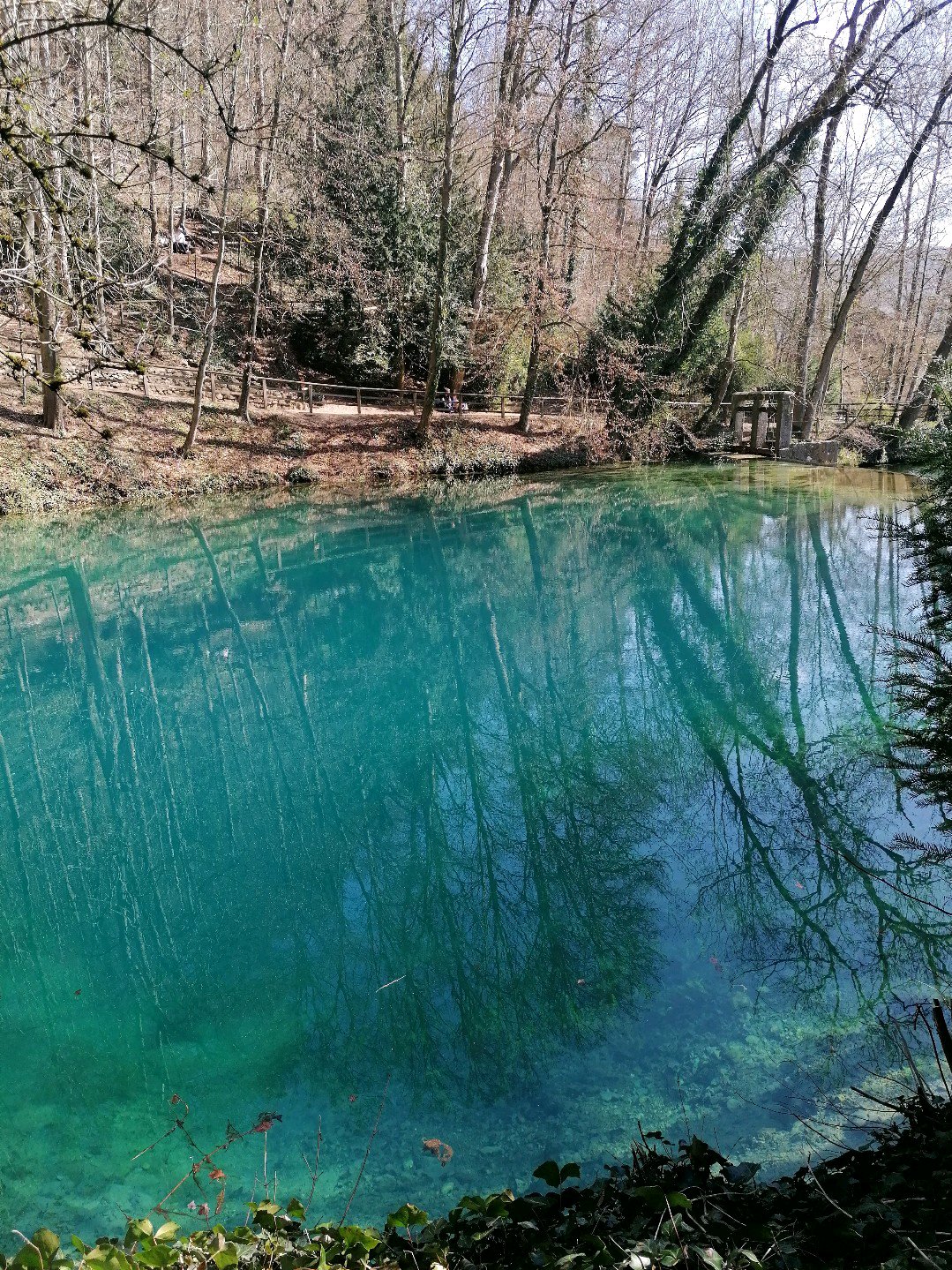 Türkisblaue Karstquelle Blautopf in Blaubeuren