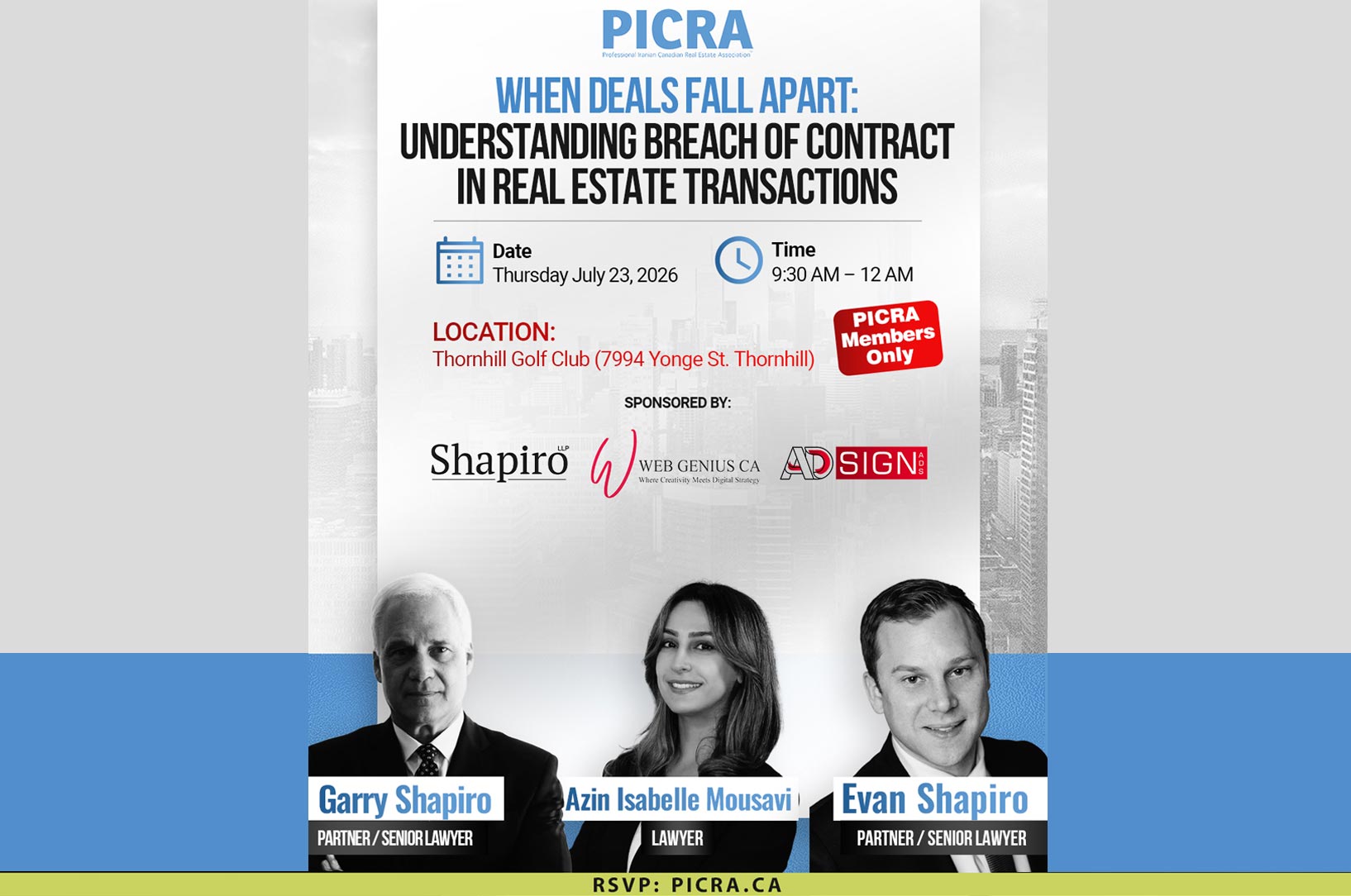 PICRA Educational Panel Invitation / Thursday July 23, 2026 image