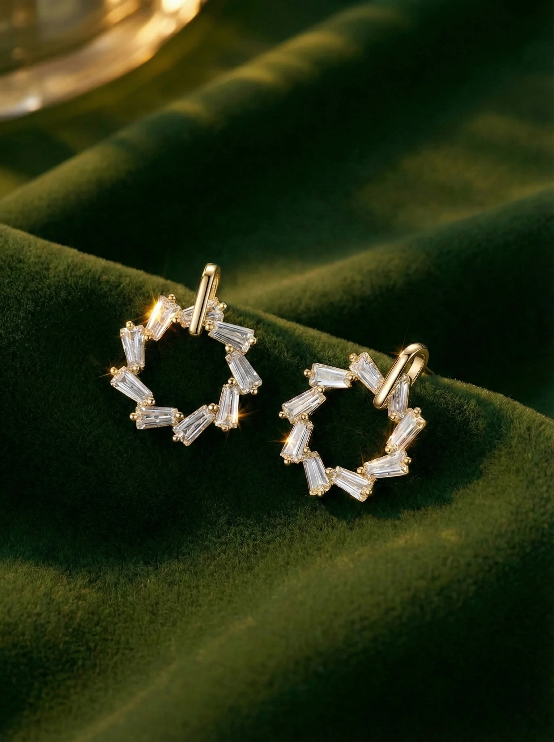 Kolczyki Baguette Circle