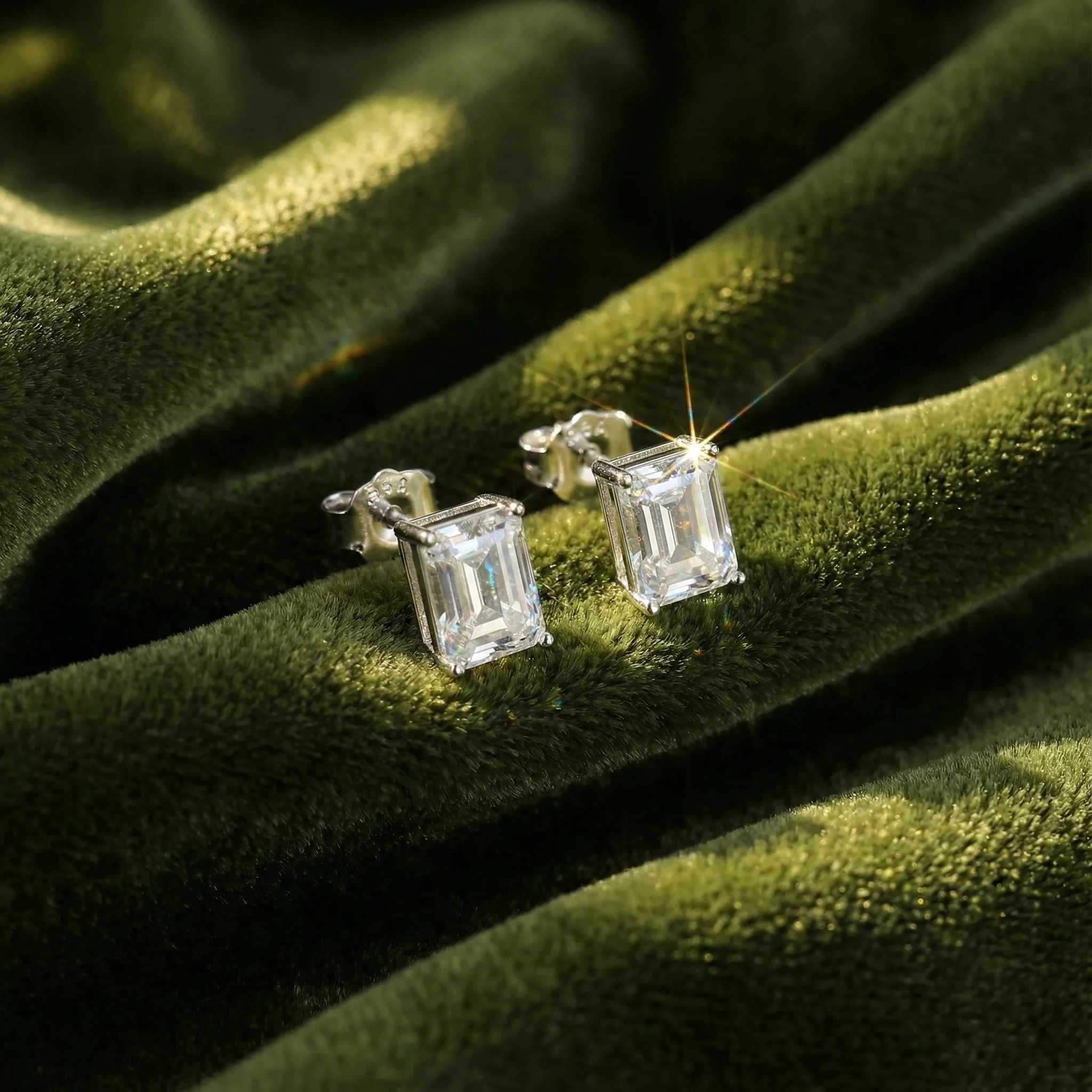 Kolczyki Emerald Cut