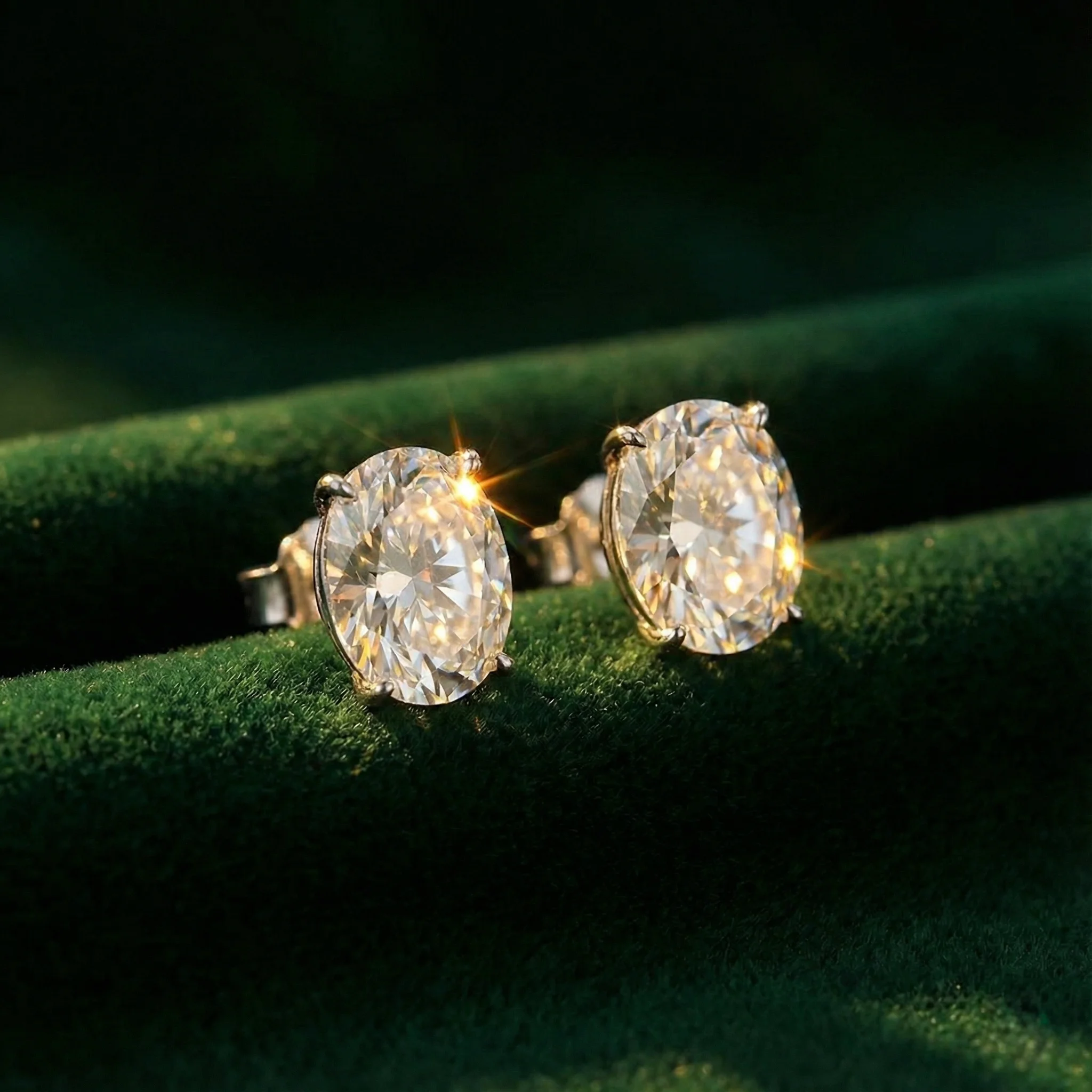 Kolczyki Oval Cut Moissanite