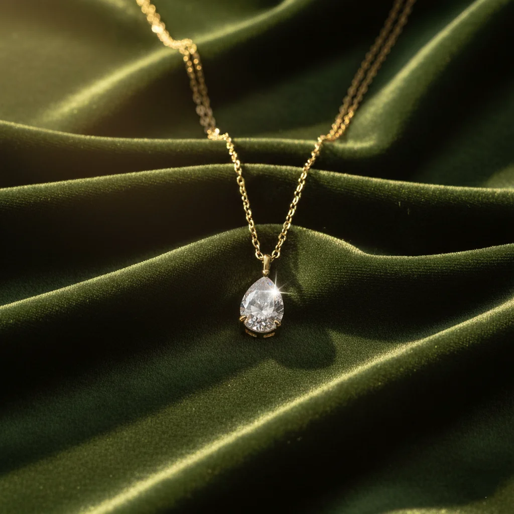 Moissanite Teardrop Necklace