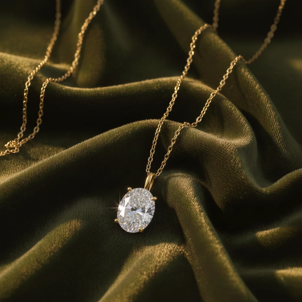 Naszyjnik Moissanite Oval Cut
