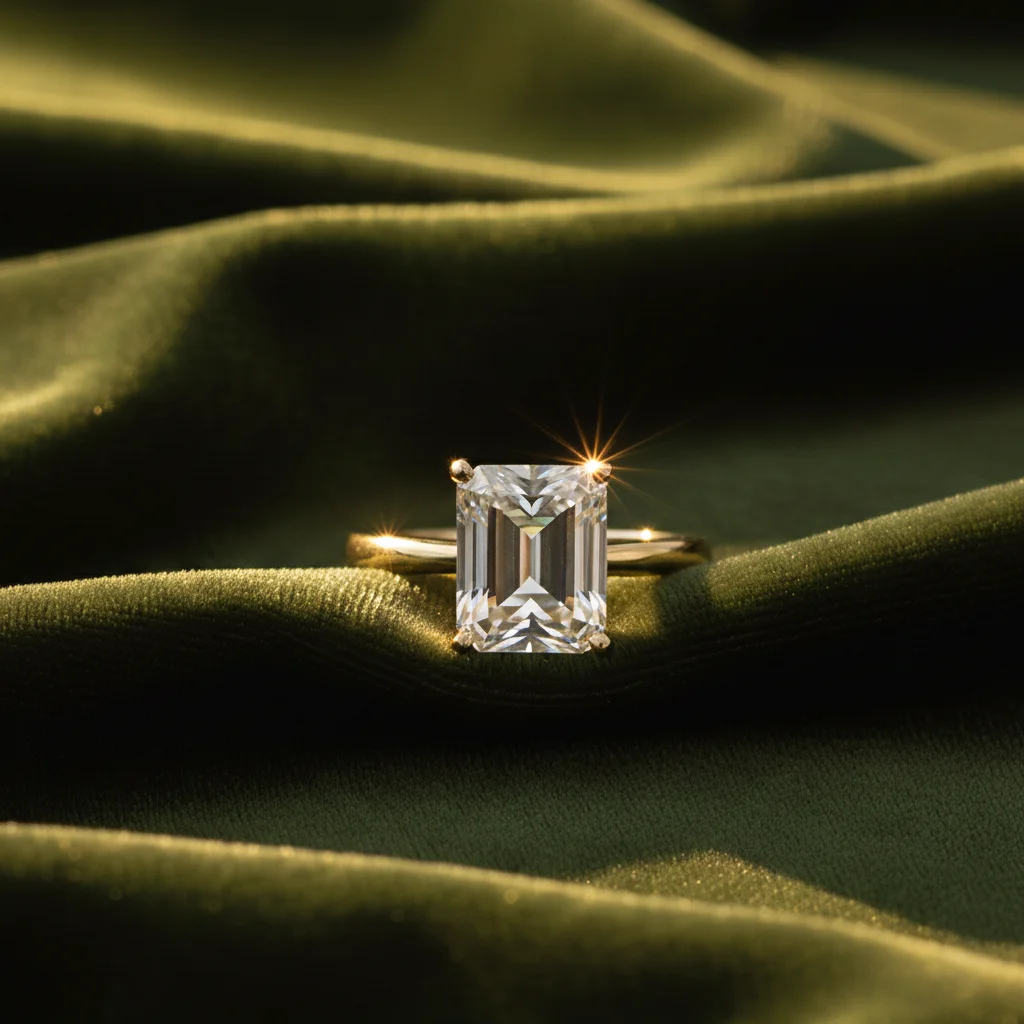 Pierścionek Emerald Solitaire-1