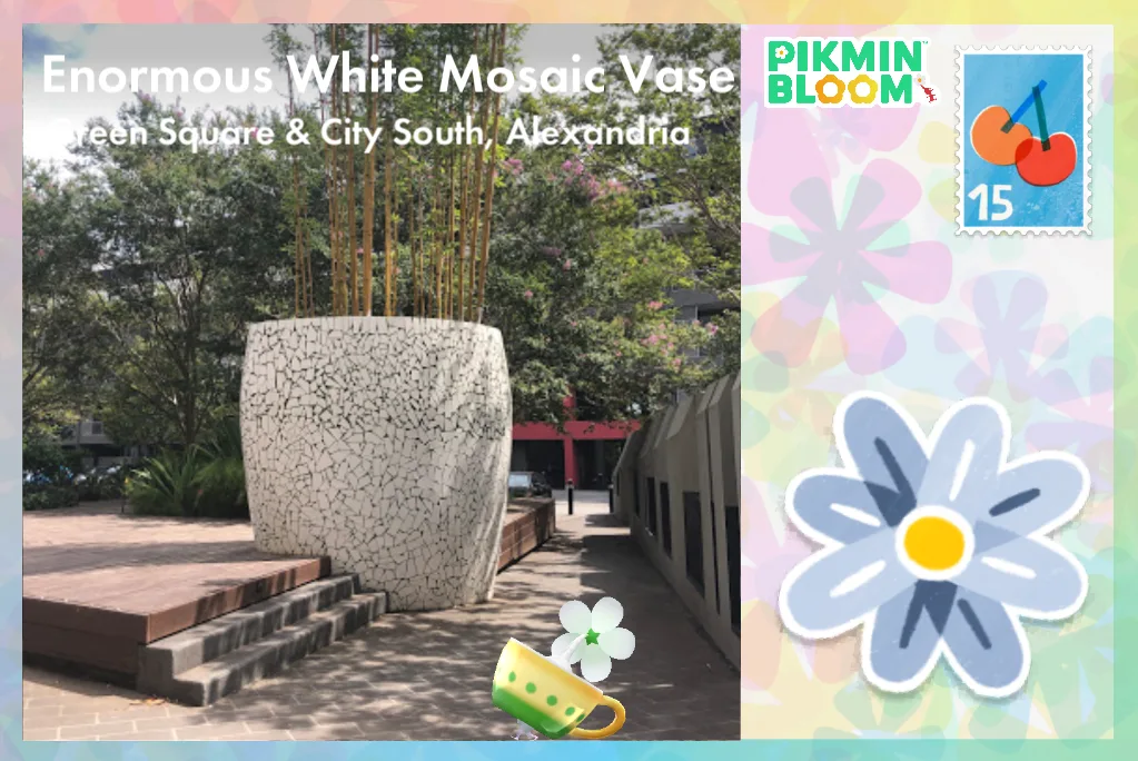 Enormous White Mosaic Vase
