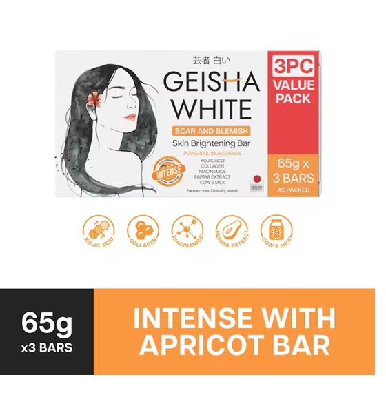 Geisha White Intense Skin Brightening Bar 65g x 3 bars