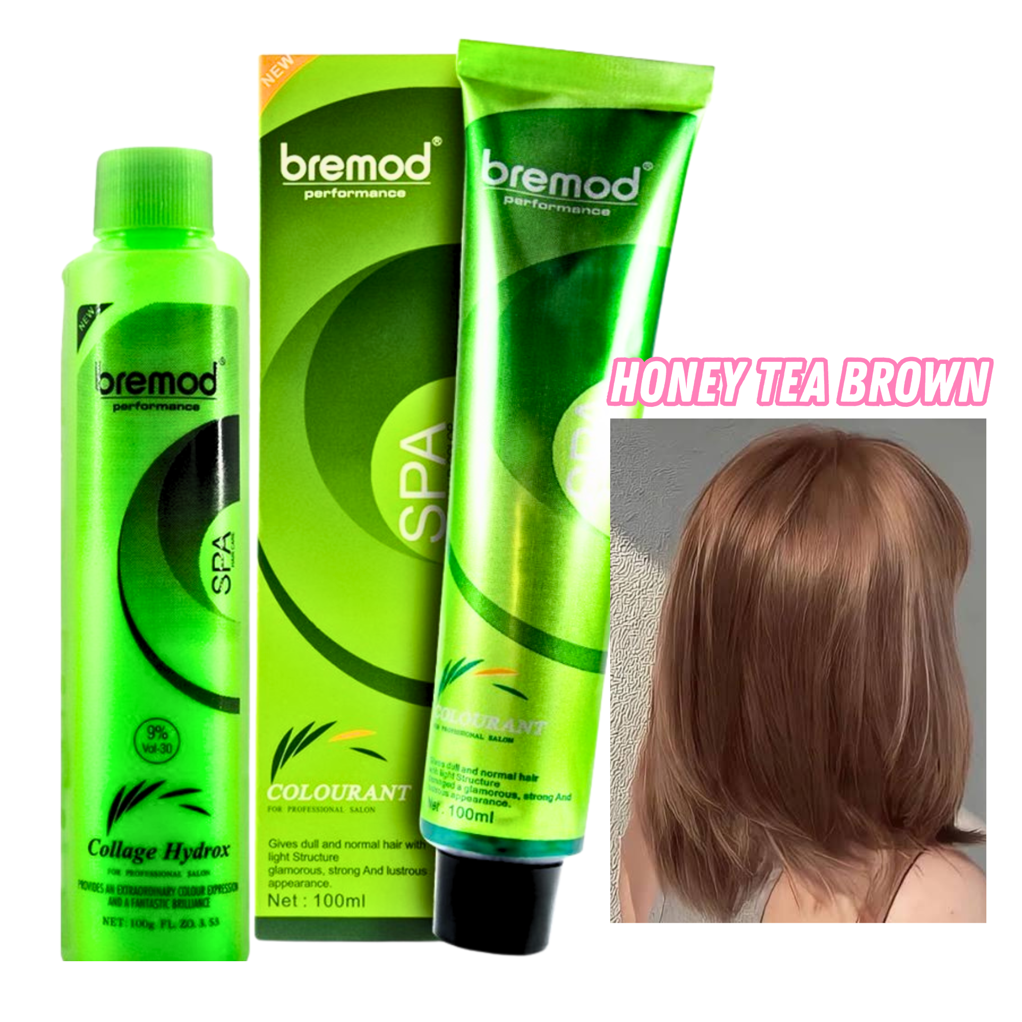 Bremod Professional SPA Hair Color Cream Honey Tea Brown