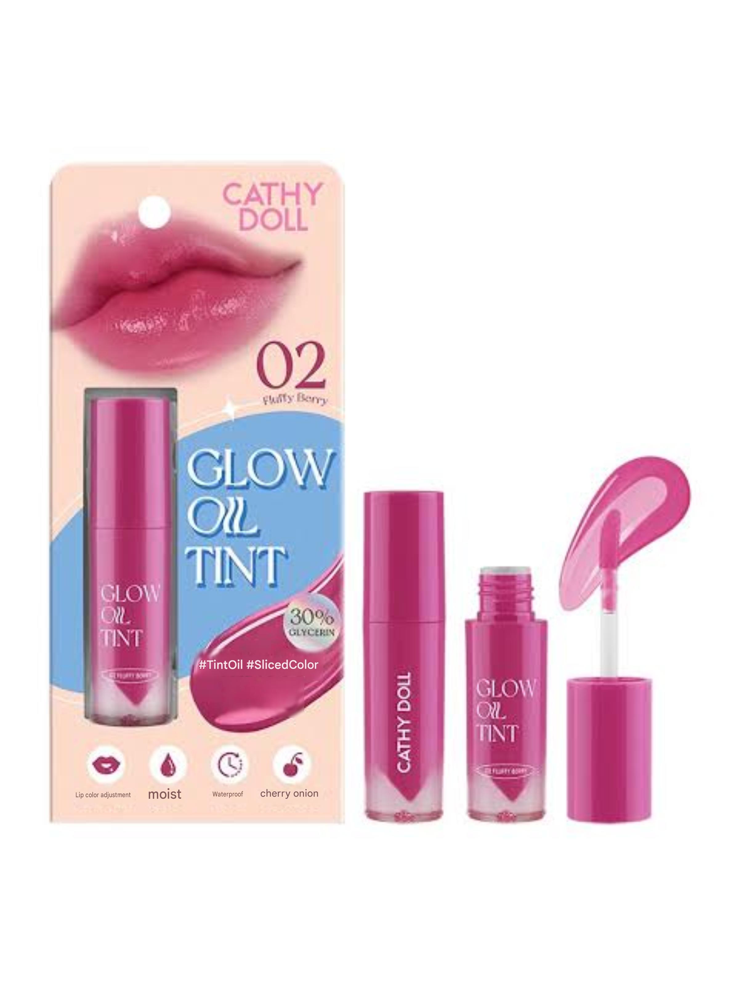 Cathy Doll Glow Oil Tint Shade: #02 Fluffy Berry