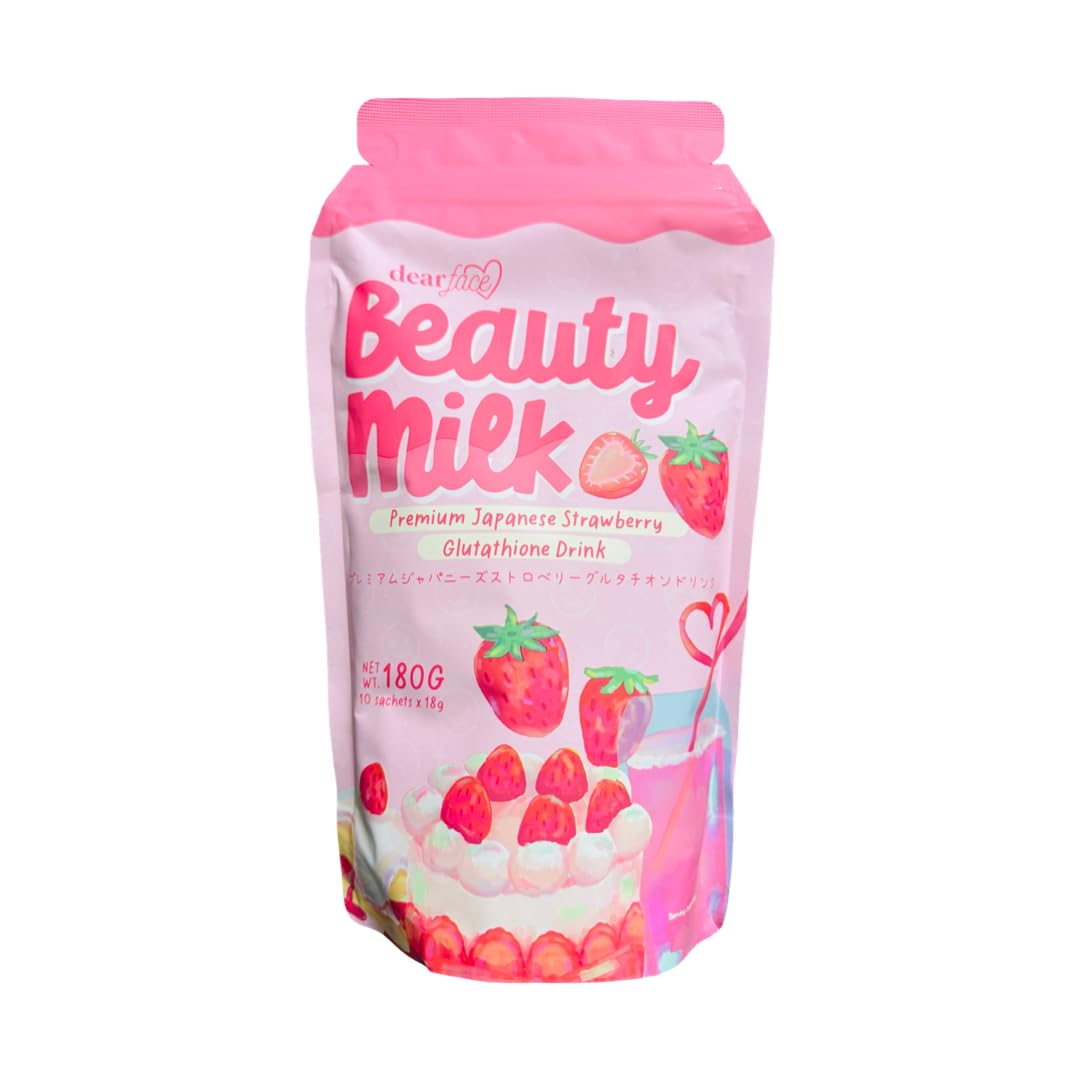 Dear Face Beauty Milk Premium Japanese Strawberry Drink 180g