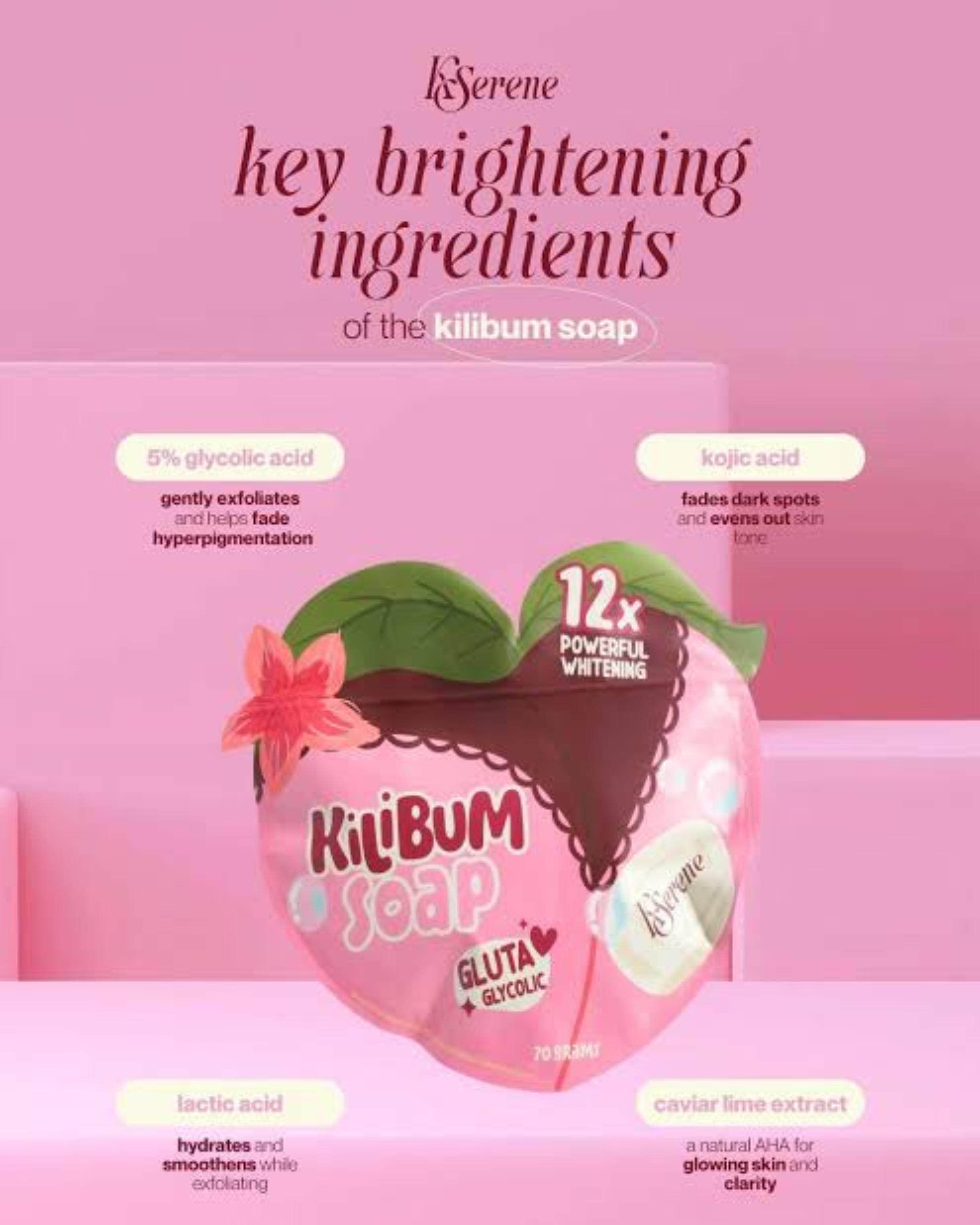 K-Serene KiliBUM Gluta Glycolic Soap (30 g × 3 Soaps)
