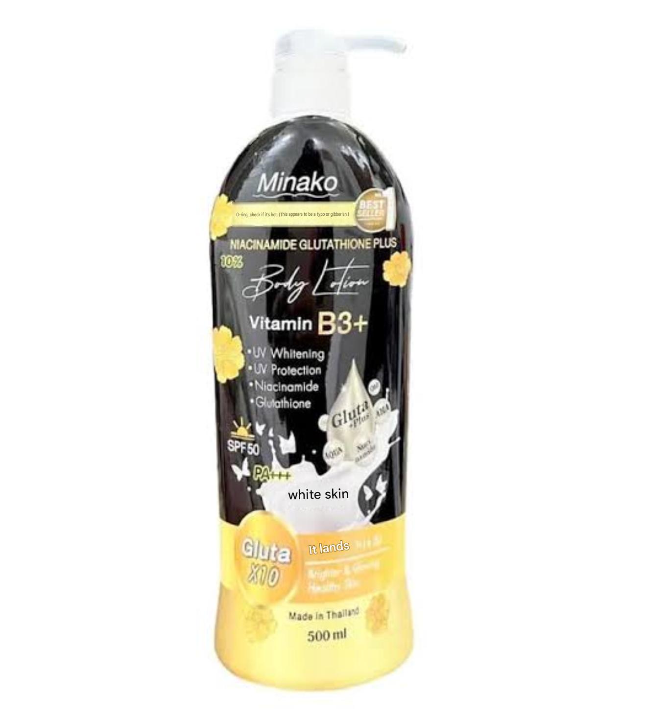Minako Niacinamide Glutathione Plus Body Lotion.