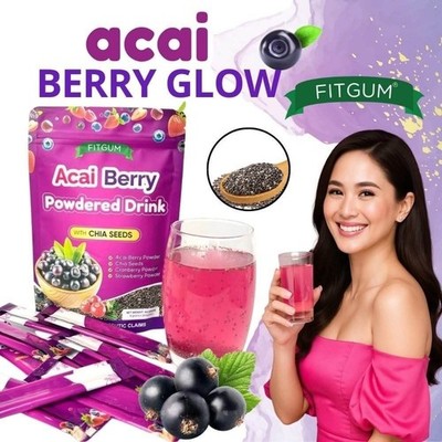 Fitgum Acai Berry Powdered Drink with Chia Seeds