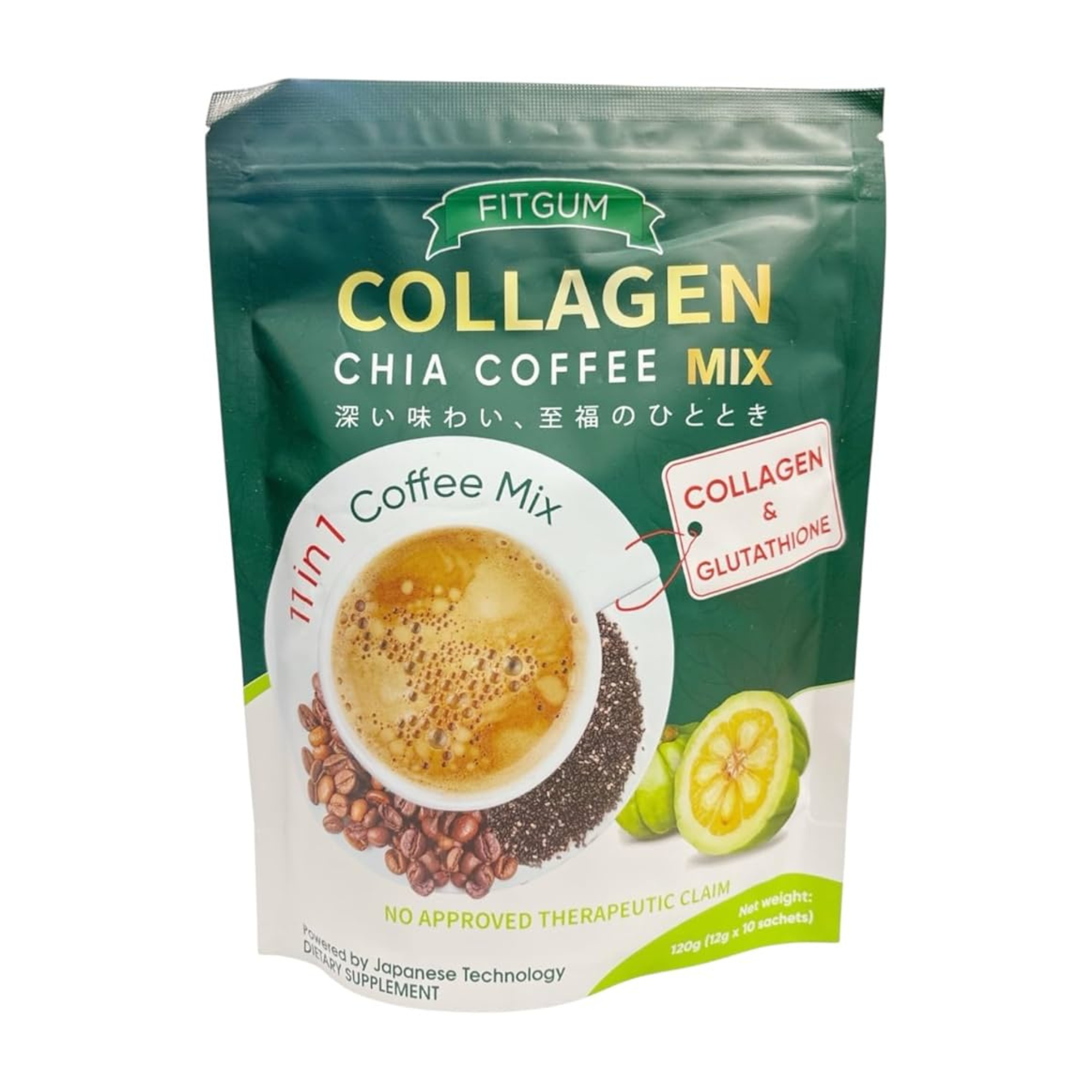 Fitgum Collagen Chia Coffee Mix