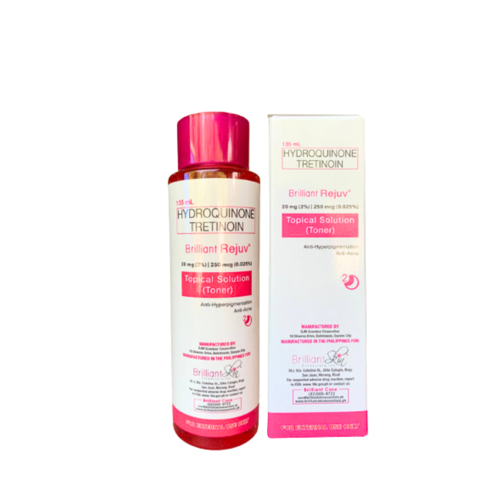 Brilliant Skin Essentials, Hydroquinone Tretinoin Topical Solution Toner 135ml