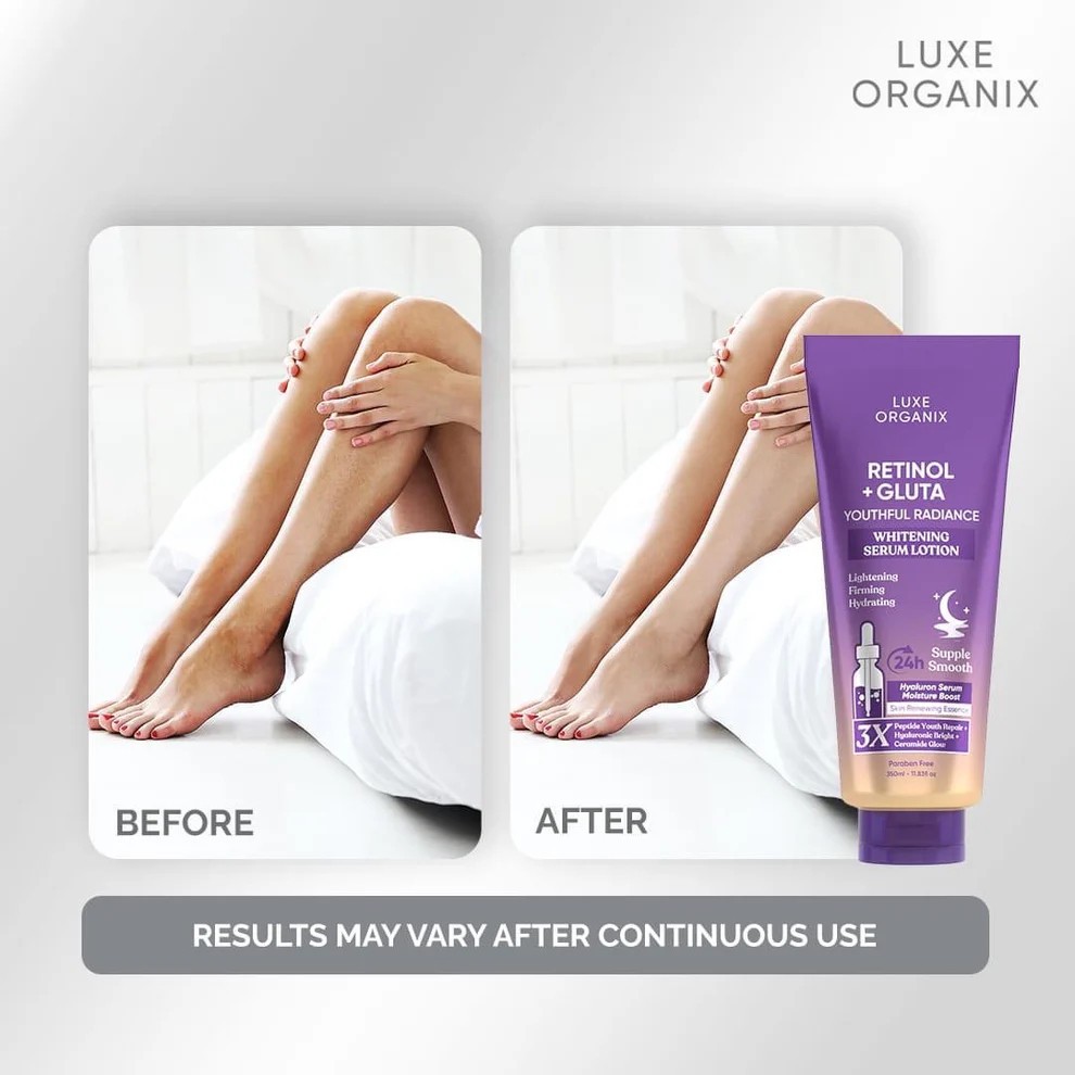 Luxe Organix, Retinol + Gluta Gentle Bright Whitening Serum Lotion 350ml