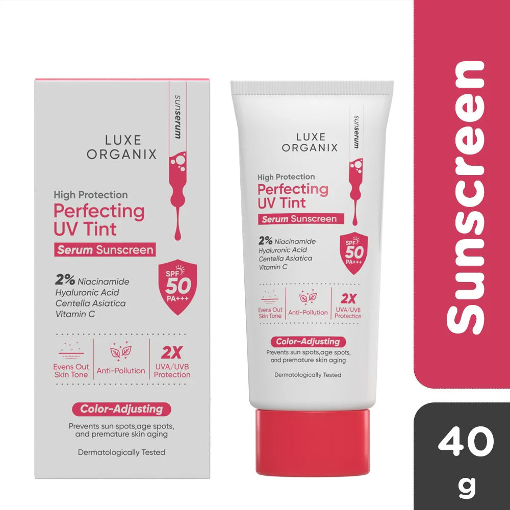 Luxe Organix, High Protection Perfecting UV Tint Serum Sunscreen SPF50 PA+++ 40g