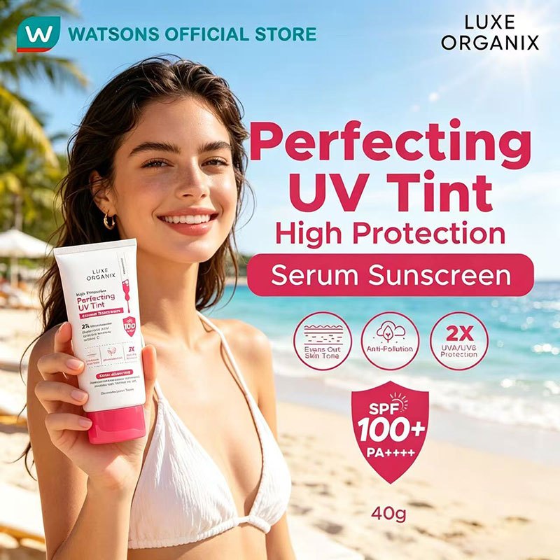 Luxe Organix, High Protection Perfecting UV Tint Serum Sunscreen SPF50 PA+++ 40g