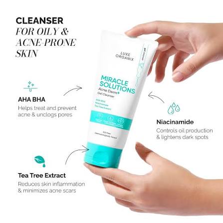 Luxe Organix, Miracle Solutions AHA/BHA Gel Cleanser 150ml