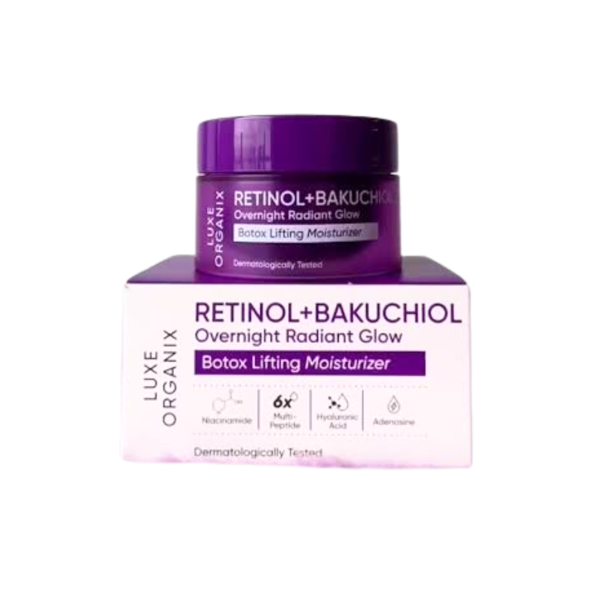 Luxe Organix, Retinol + Bakuchiol Overnight Radiant Glow Botox Lifting Moisturizer 50g