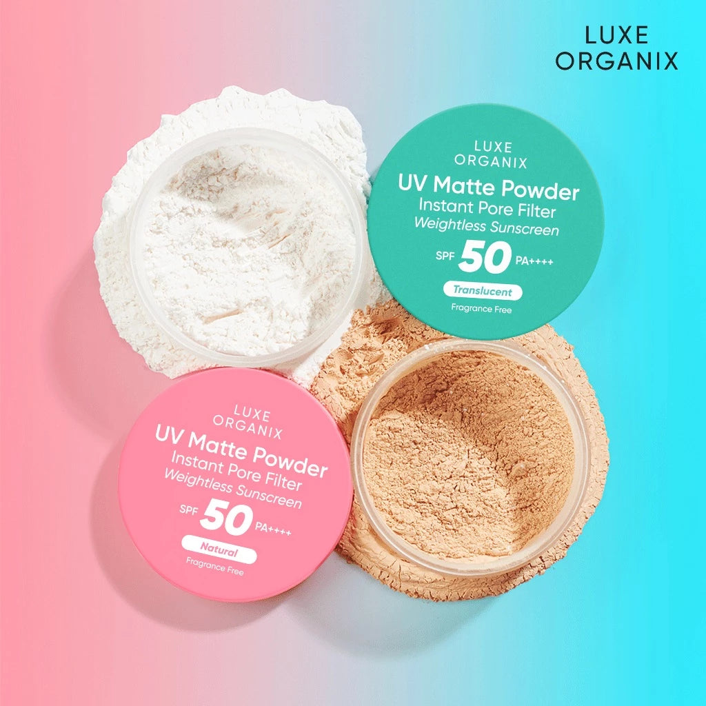 Luxe Organix, UV Matte Powder Instant Pore Filter Weightless Sunscreen SPF50 PA+15g Pink