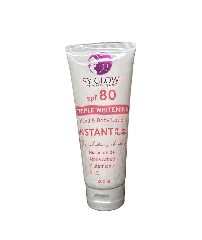 SY Glow SPF 80 Triple Whitening Instant White Flawless Hand & Body Lotion 200ml