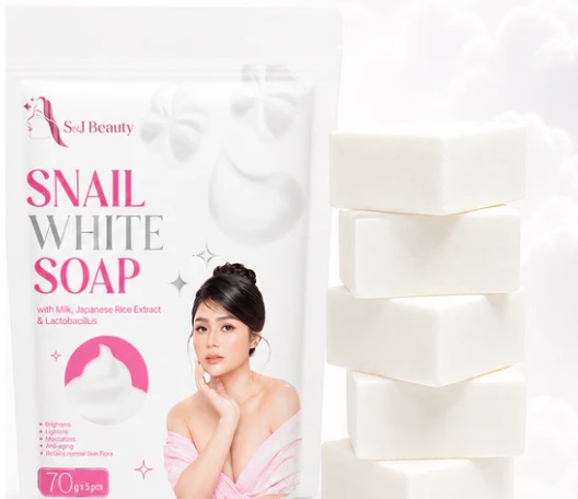 S&J Beauty Snail White Soap 70g x 5 bars