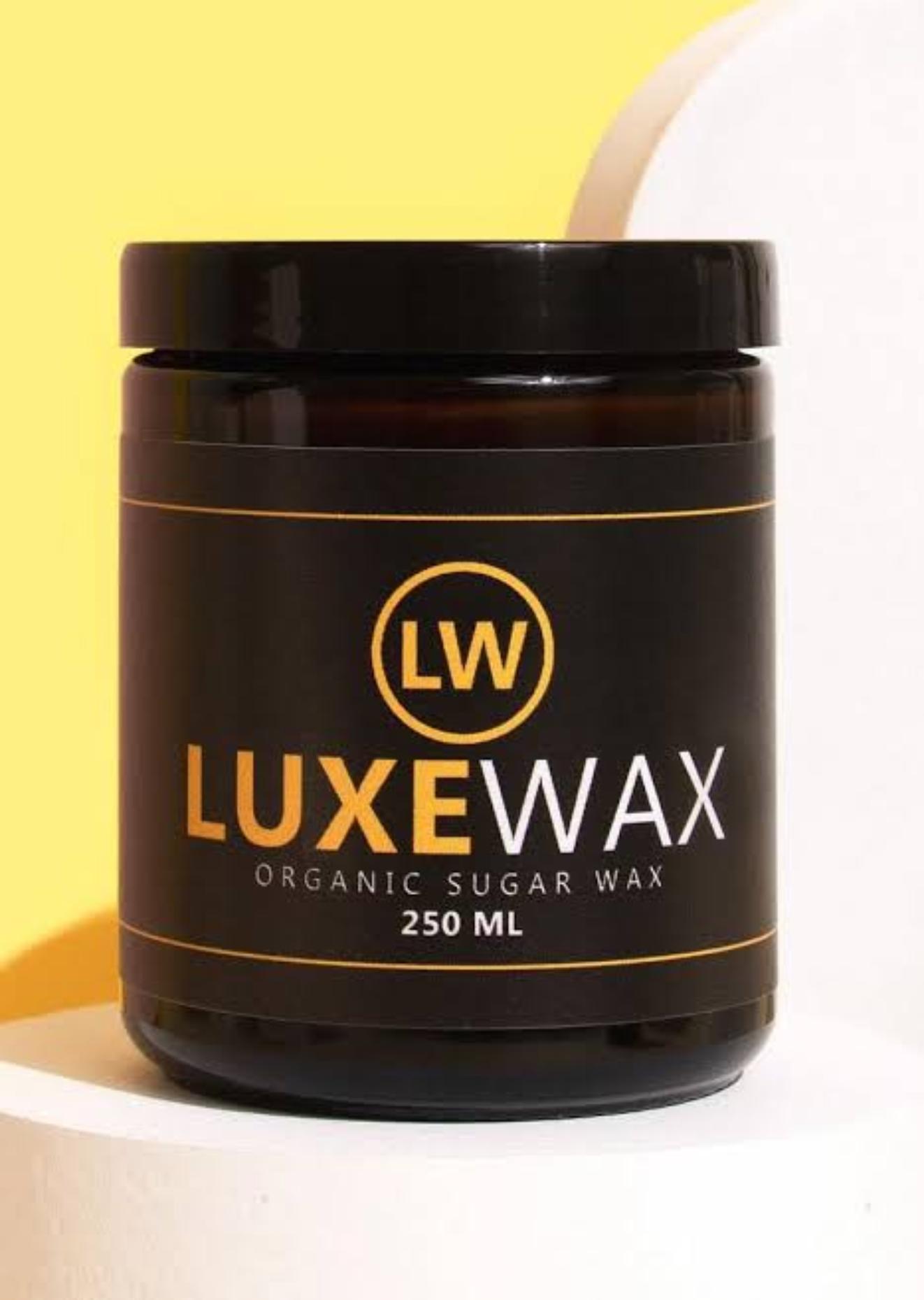 LuxeWax Organic Sugar Wax Jar 350g with Kit & Paper.