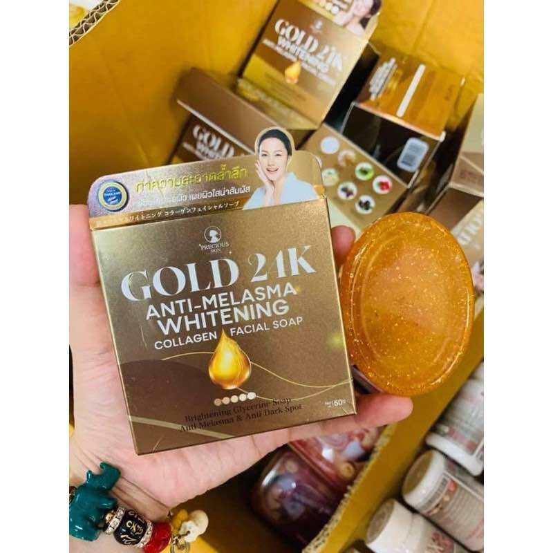 Precious Skin, Gold 24K Anti Melasma Whitening Collagen Soap 60g