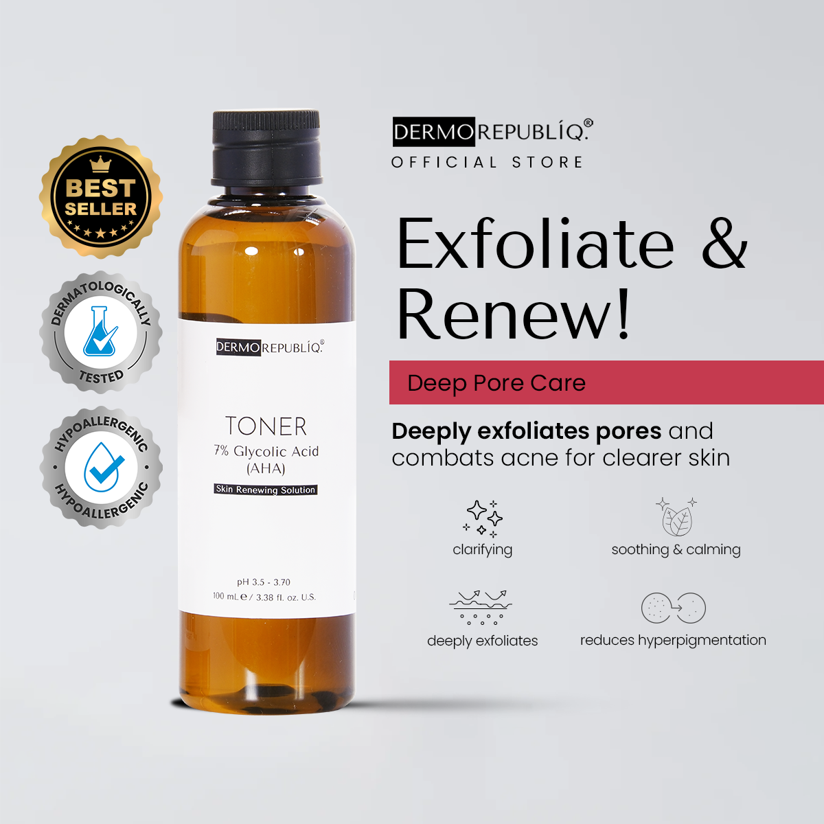 Dermorepubliq Toner 7% Glycolic Acid (AHA)