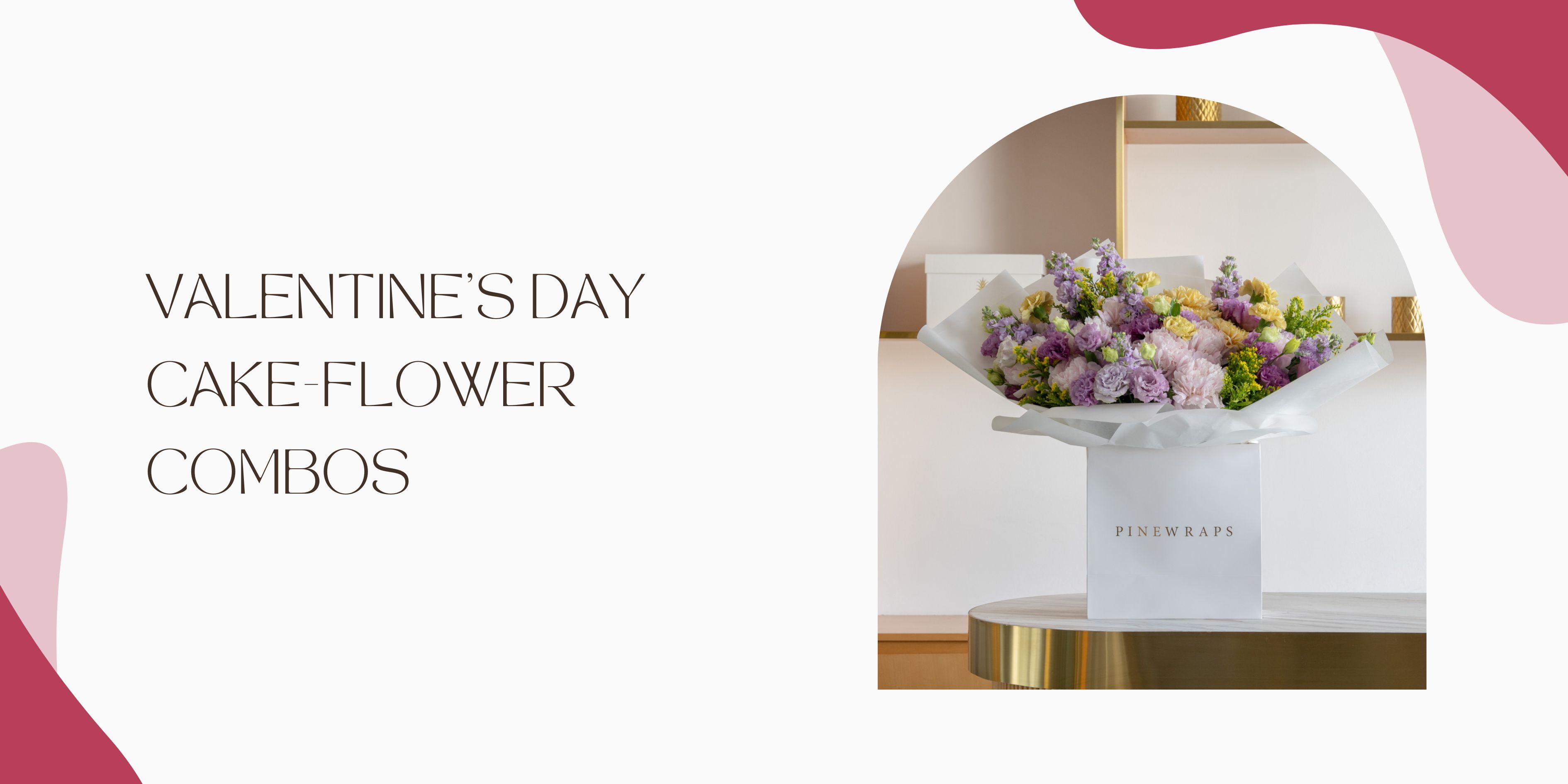 Valentine's Day Cake-Flower Combos