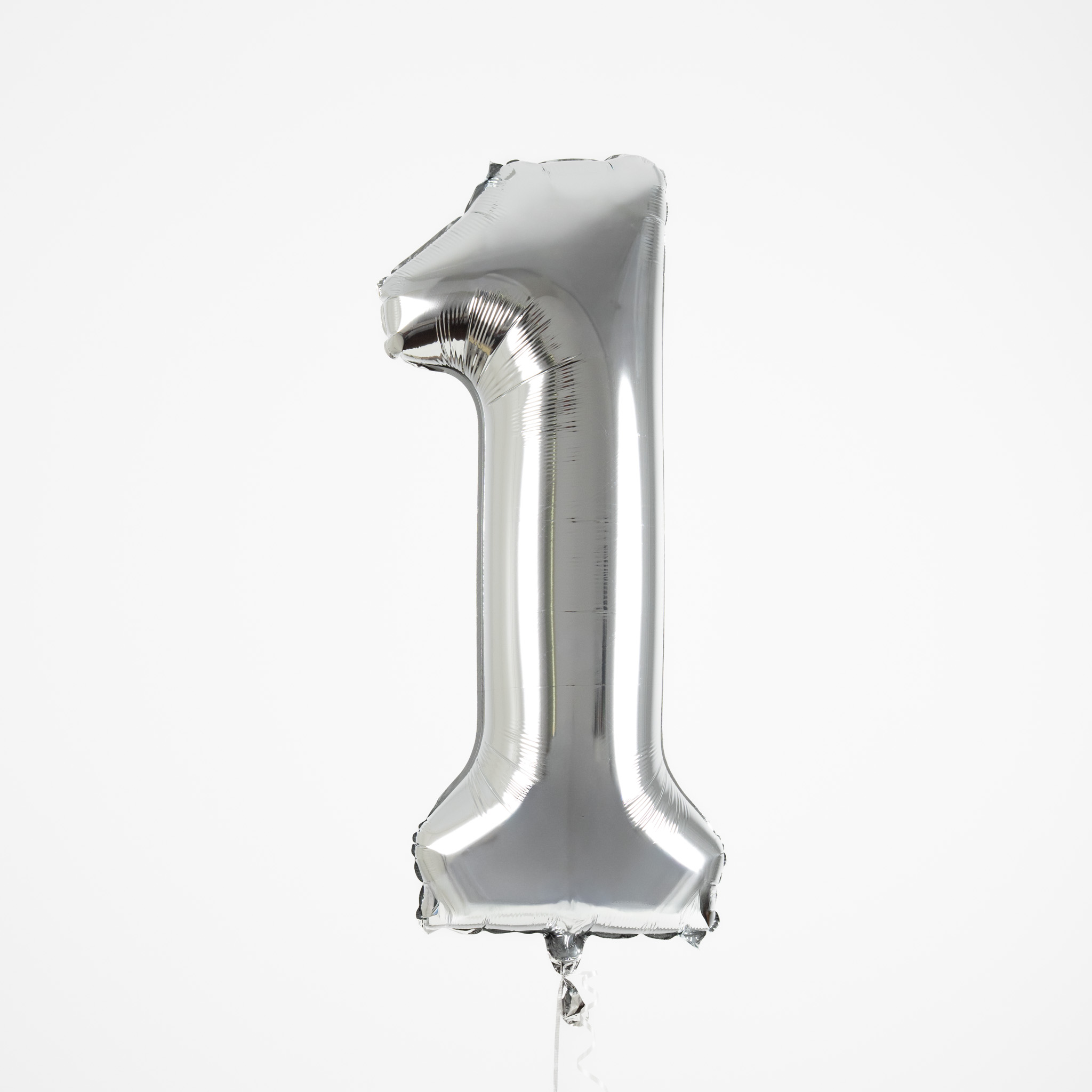 Silver Number 1 Balloon