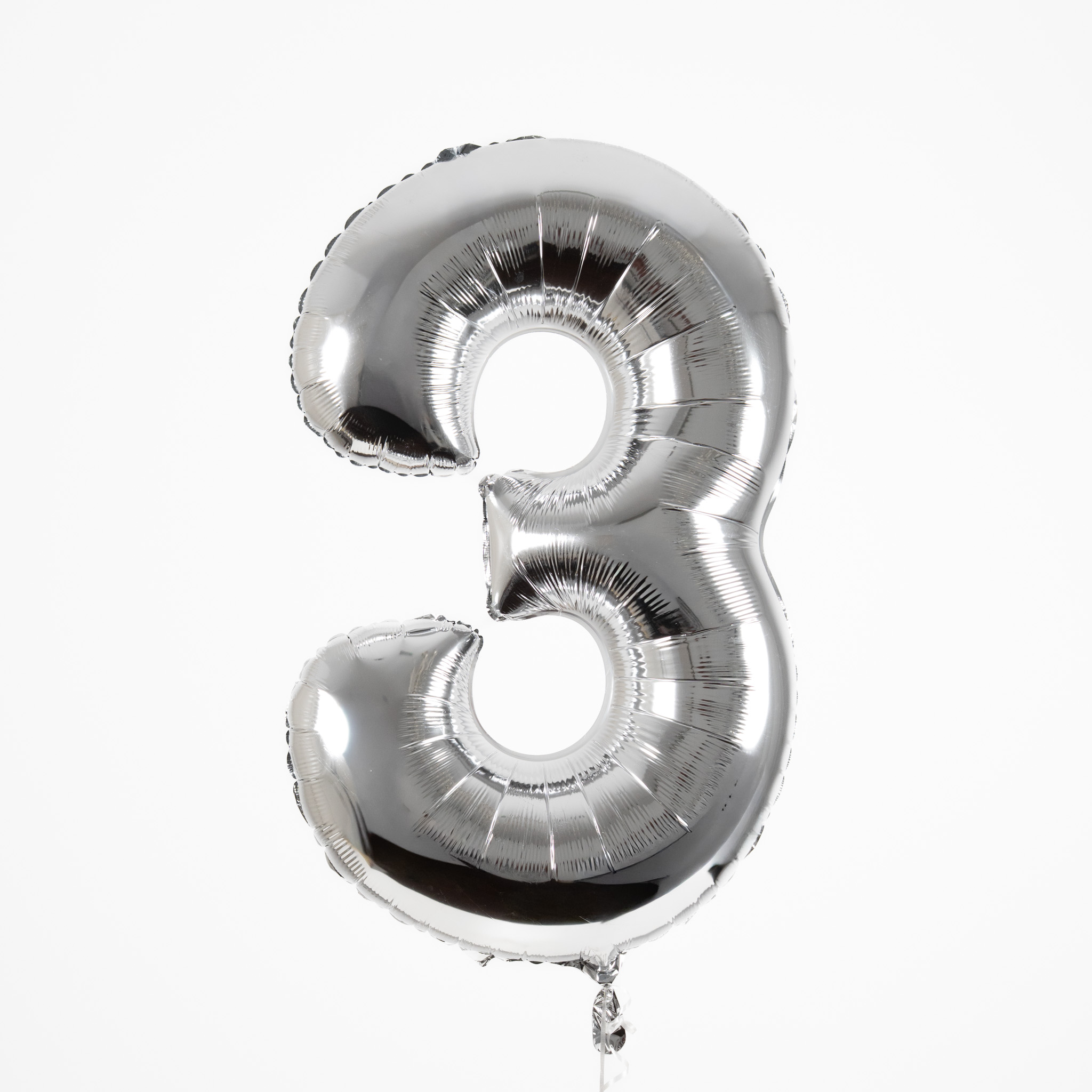 Silver Number 3 Balloon