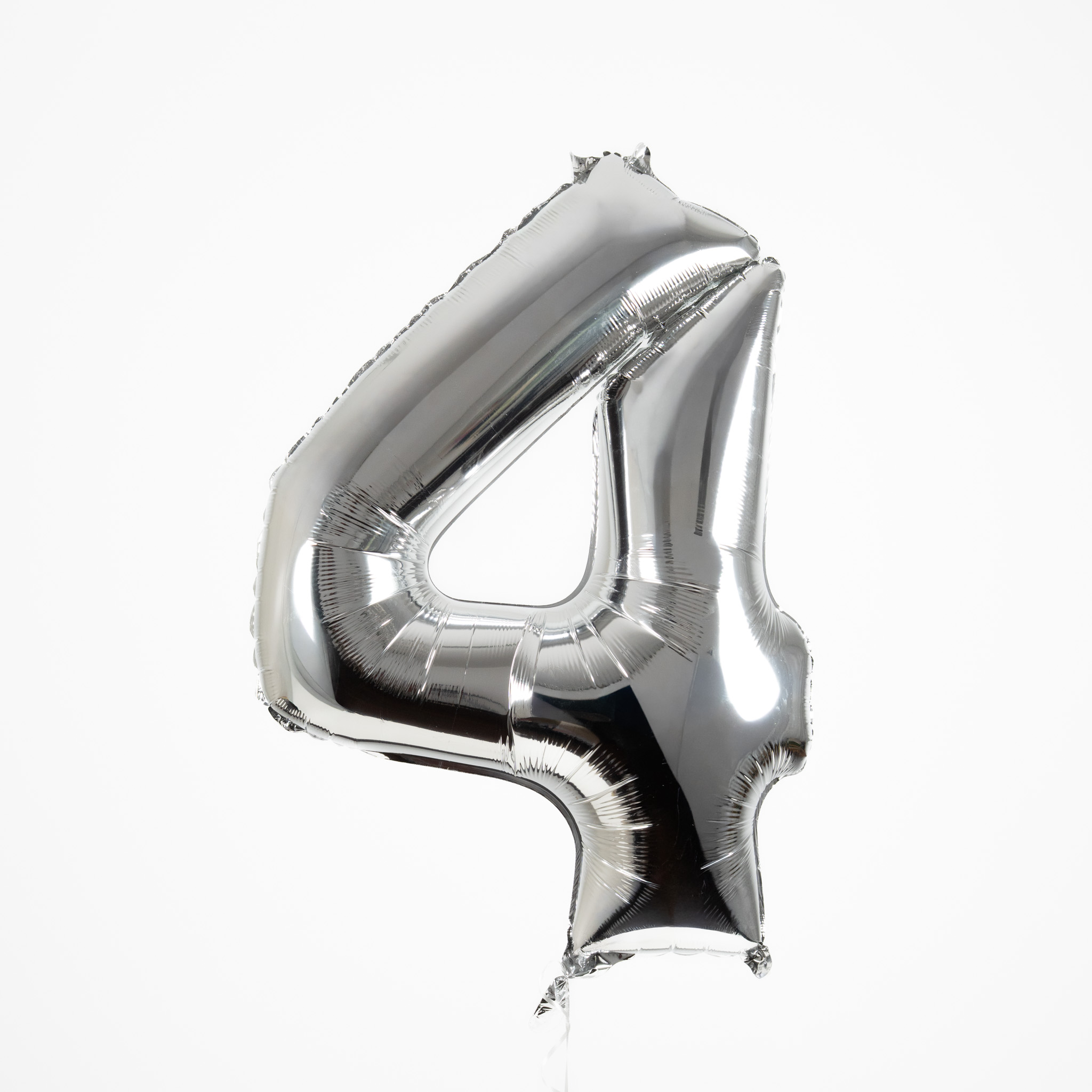 Silver Number 4 Balloon
