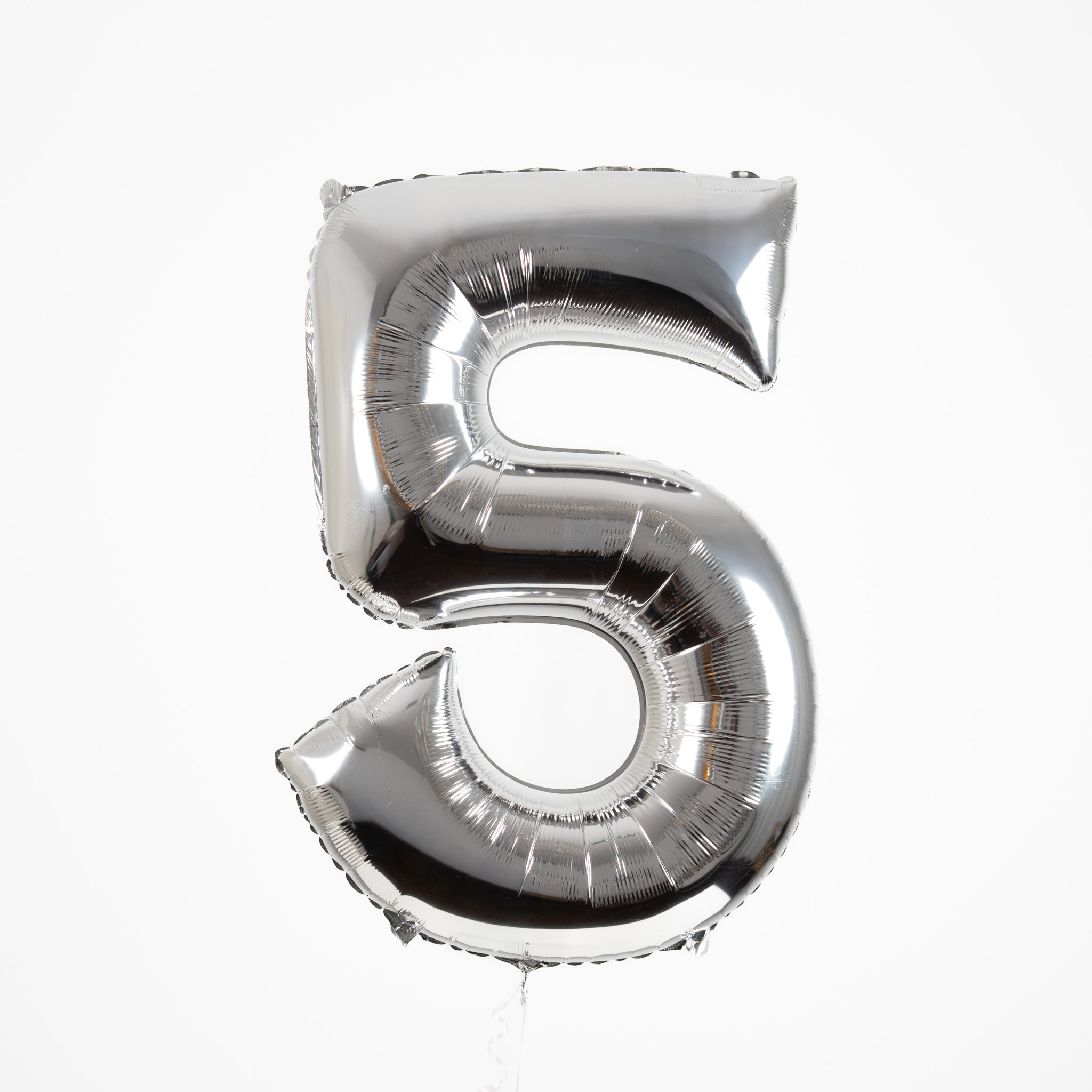 Silver Number 5 Balloon