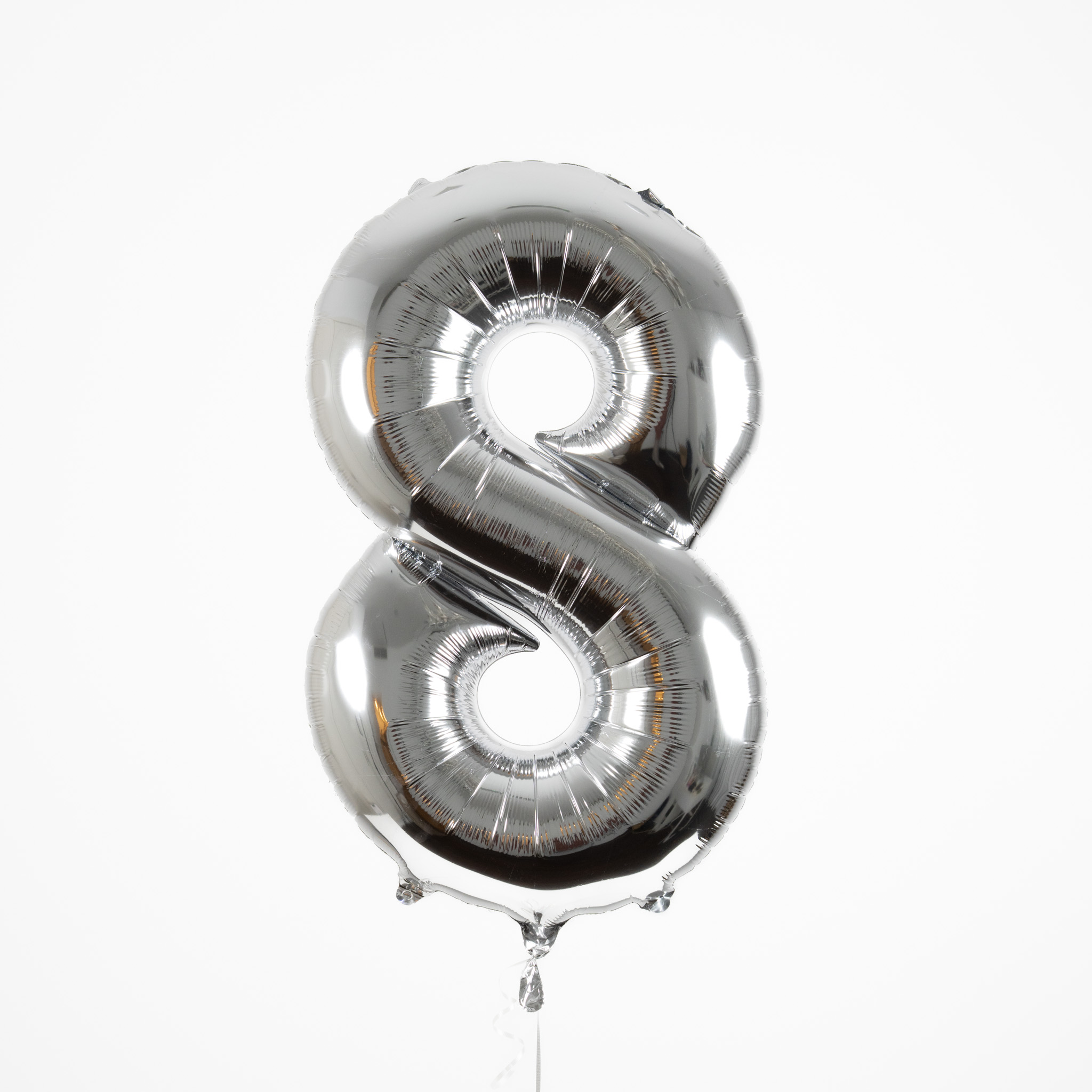 Silver Number 8 Balloon