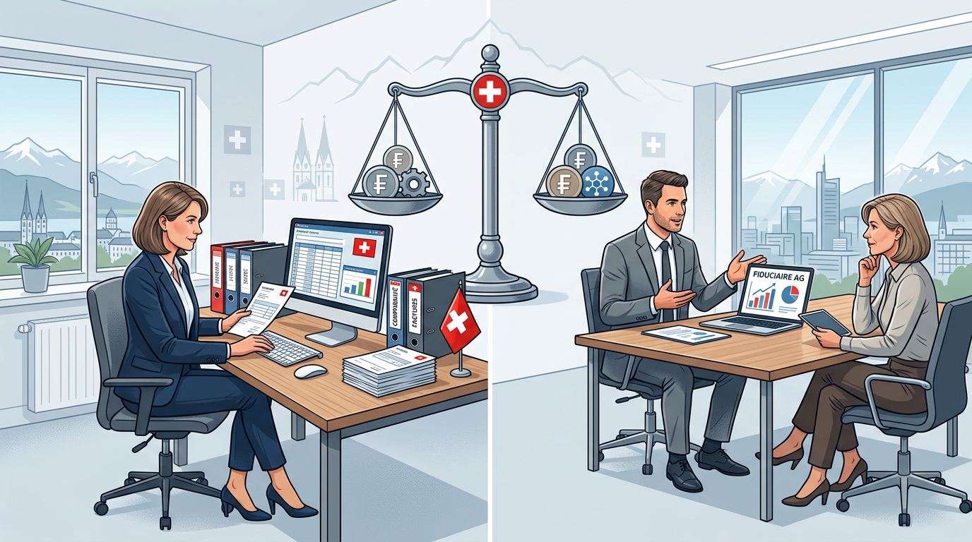 Comptabilité interne ou fiduciaire en Suisse : comparatif des coûts réels pour une PME en 2026