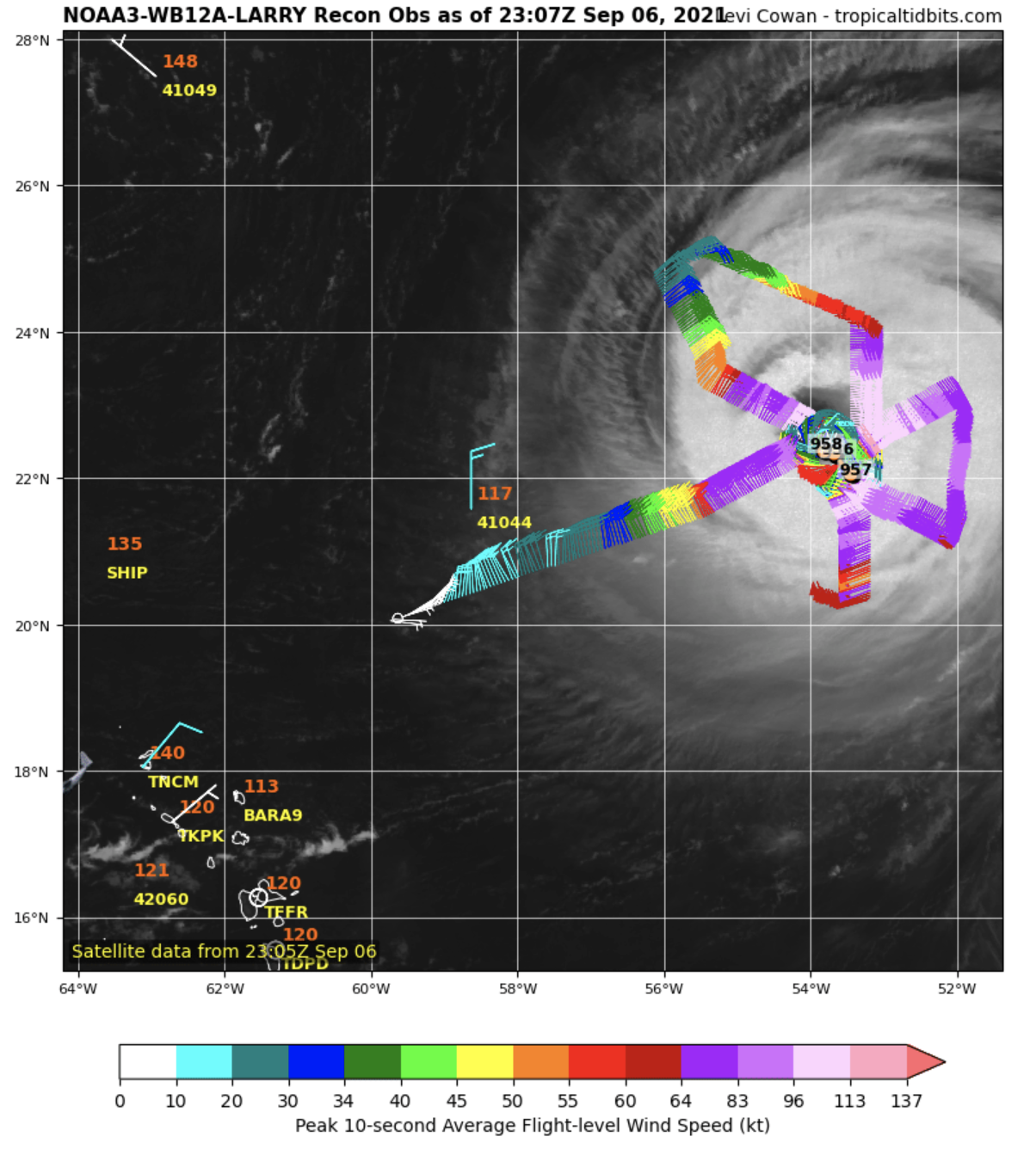 Hurricane Larry Recon Overlay