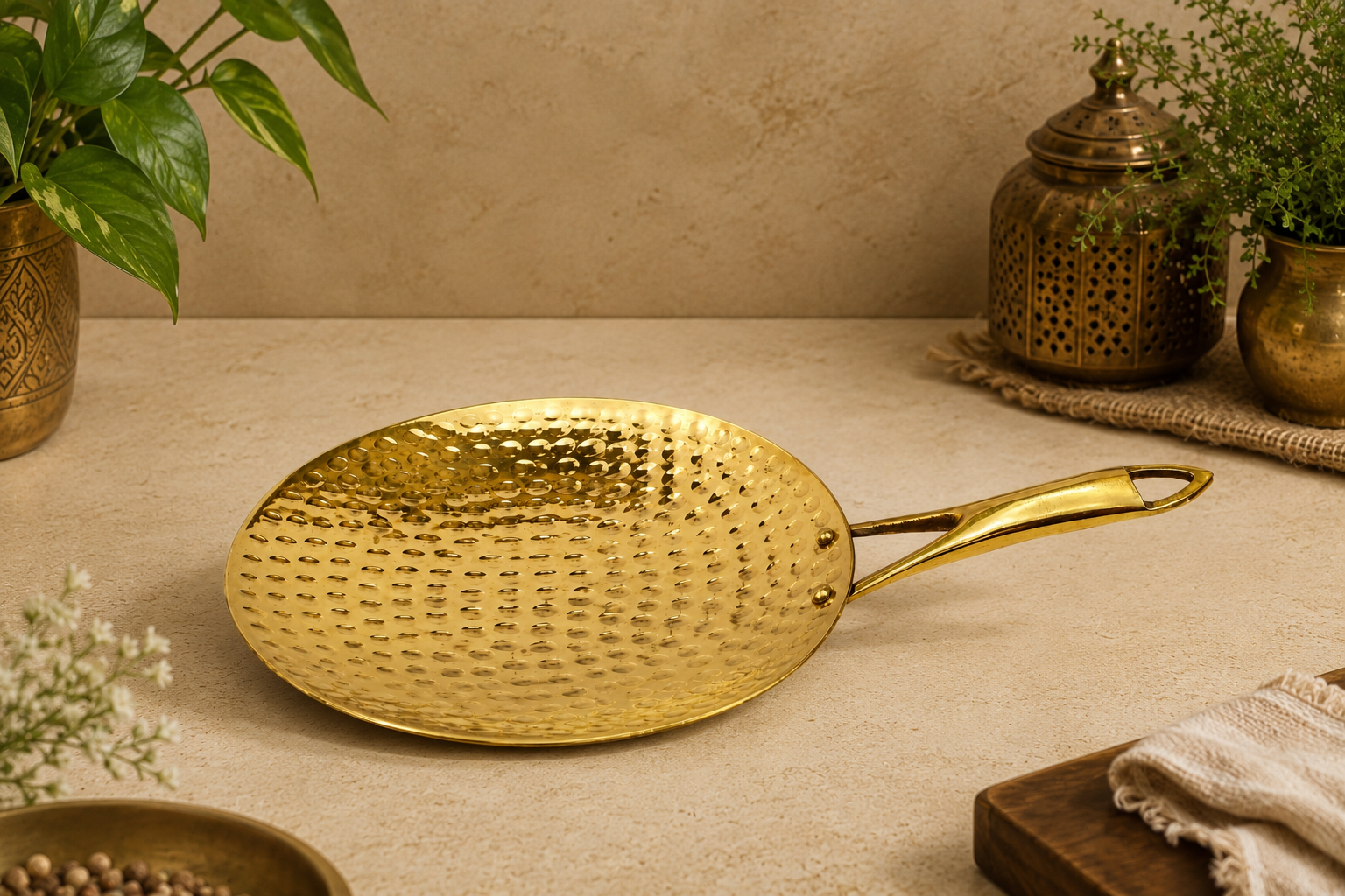 10" Heavy Gauge Brass Rotti Tawa / Chapaati Tawa