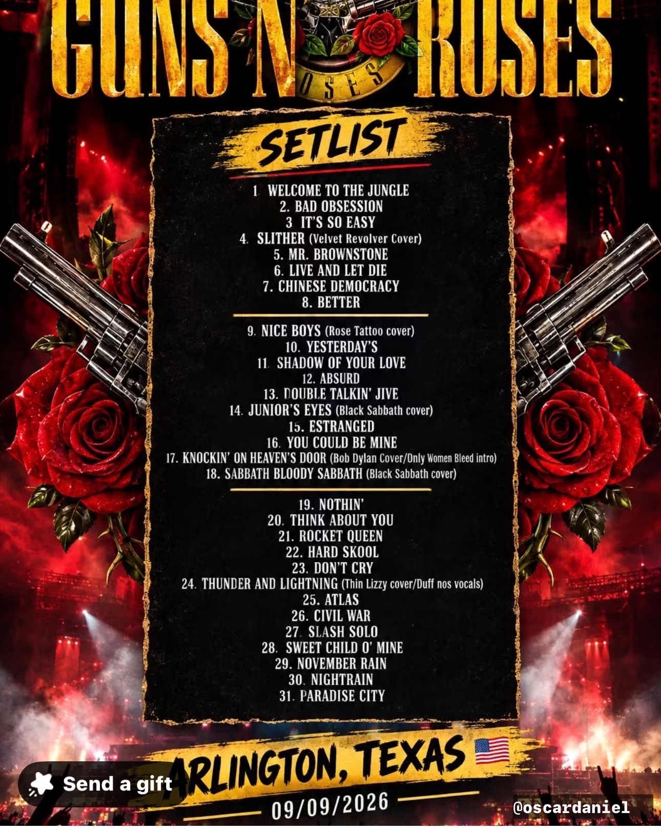 Guns N' Roses · Globe Life Field · 2026-09-09T21:00:00-03:00
