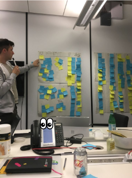 A slide from a stakeholder workshop showing market segmentation data used to validate qualitative findings.