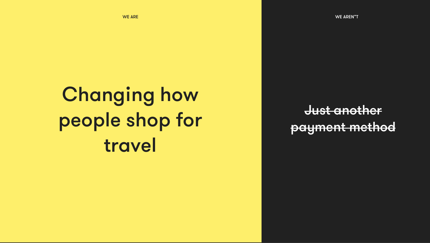 Slide from a presentation showing competitor analysis of the FinTech market, including players like Klarna.