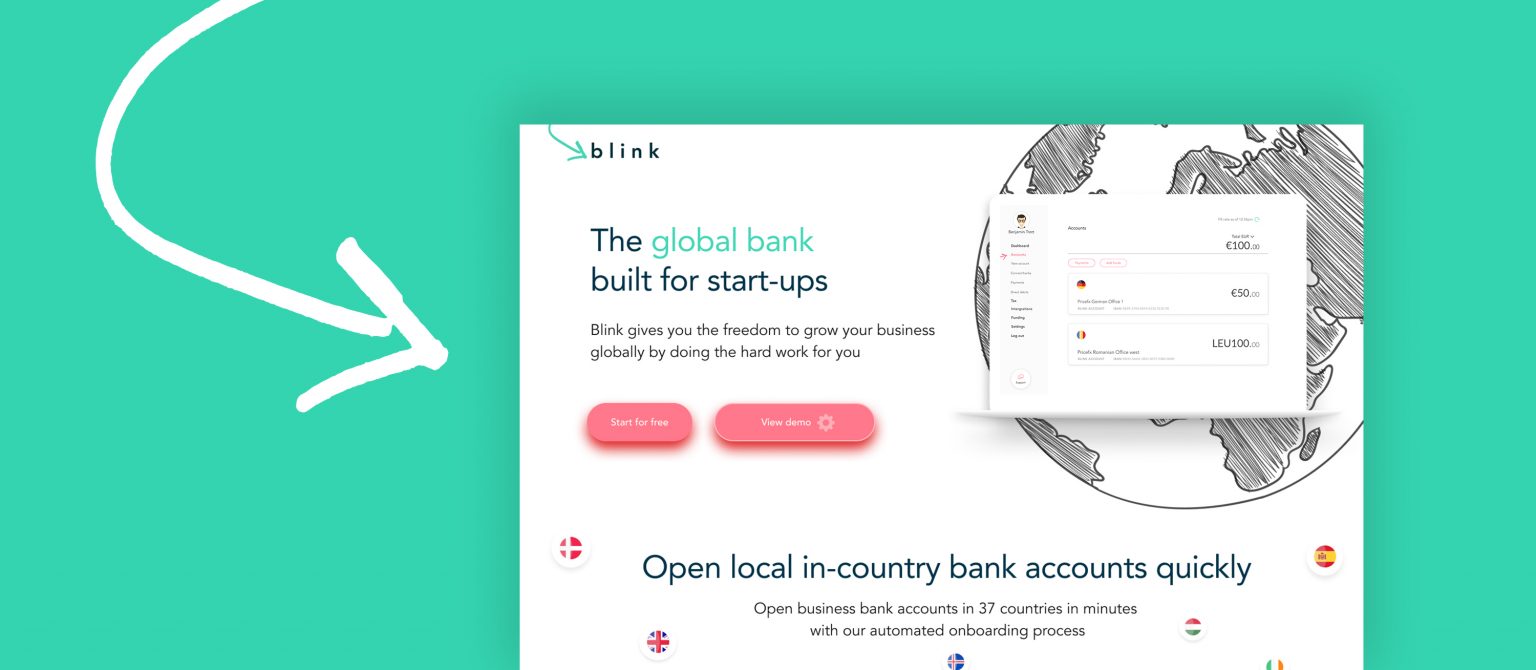 Screenshot of the private beta sign-up page for the new banking service.