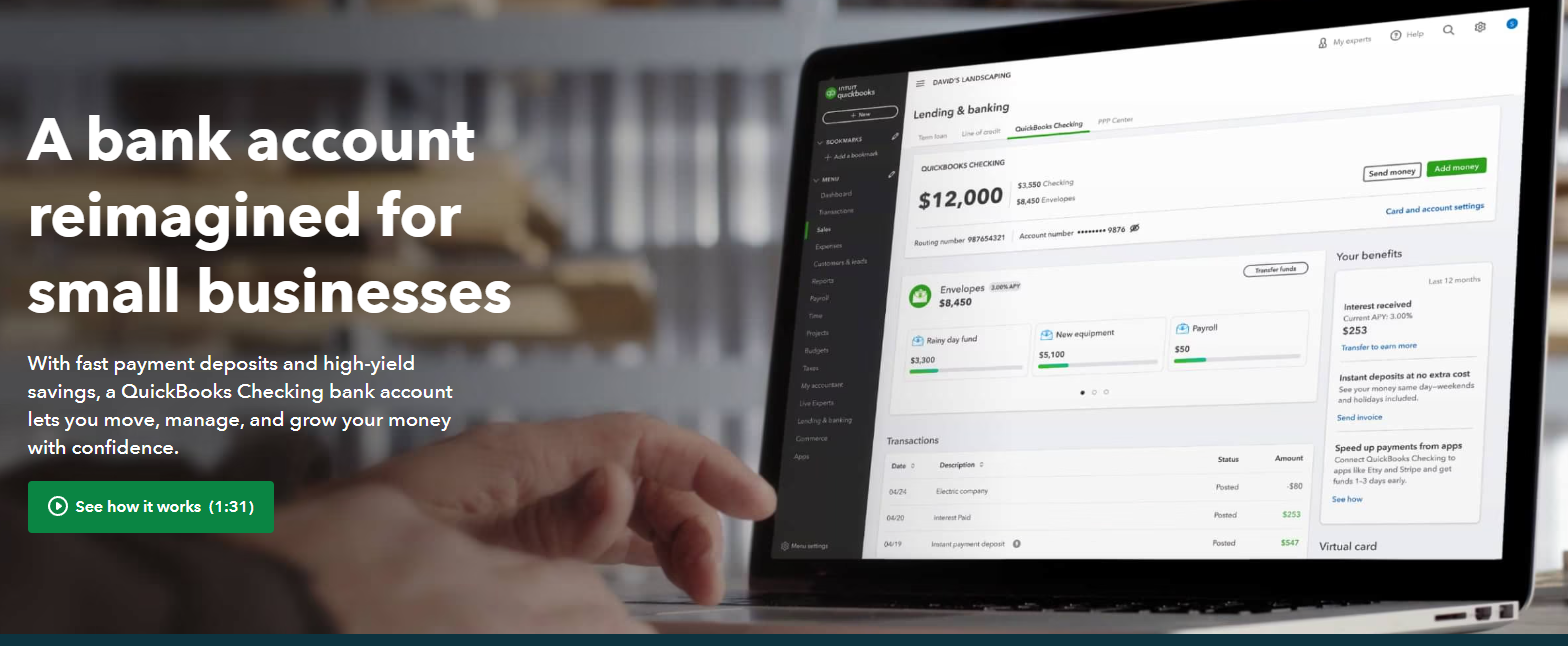Screenshot of the new QuickBooks banking interface, a result of the validated product roadmap.