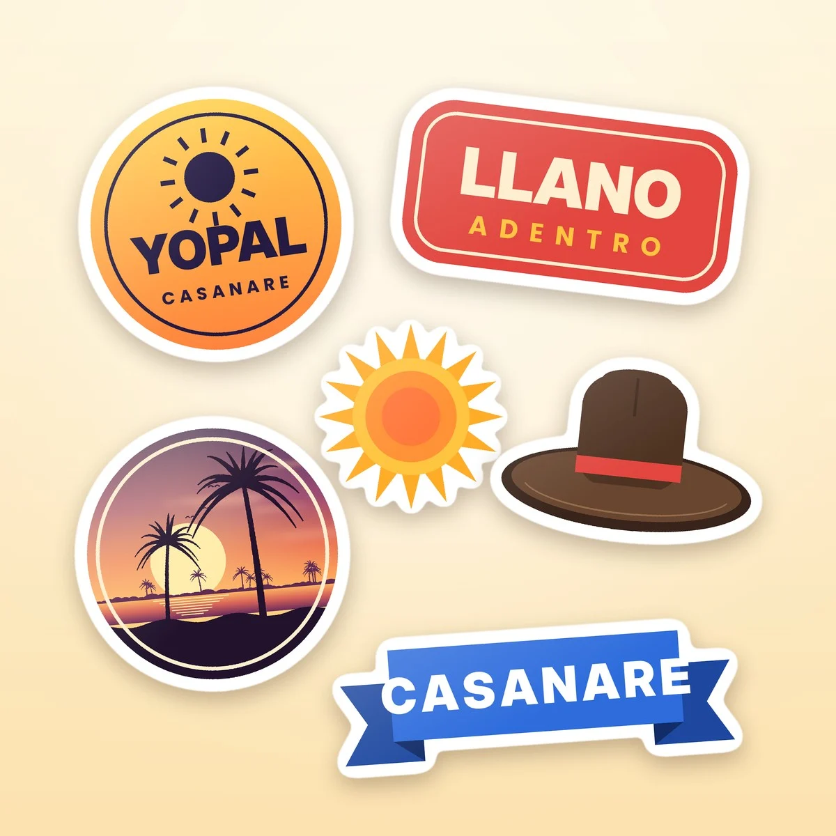 Pack de stickers Llano Adentro · 12 unidades