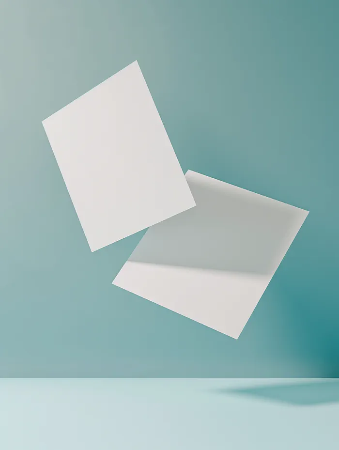 A4 paper sheets flying