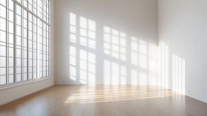 Empty room with a large window