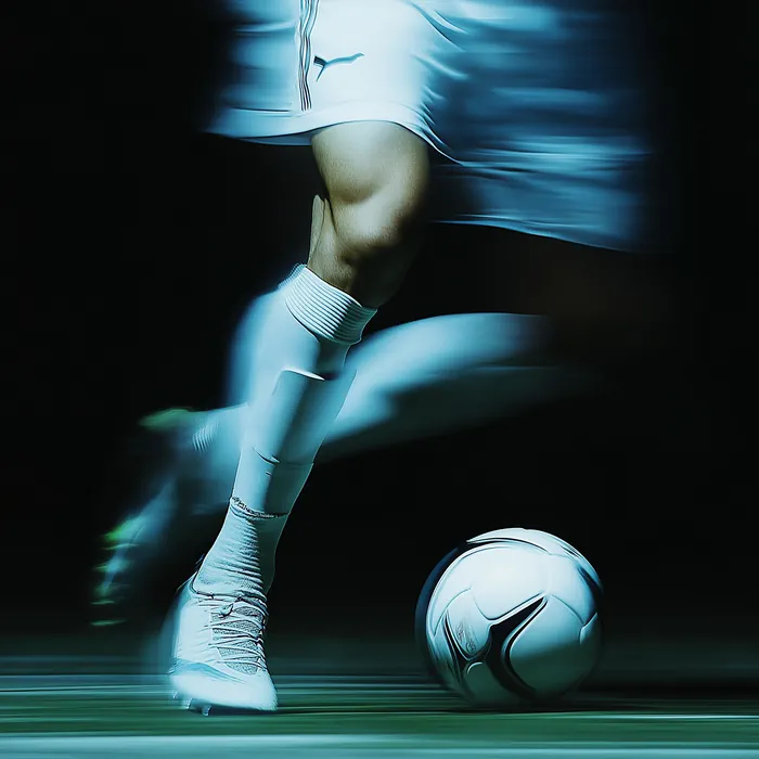 Soccer player’s legs and feet