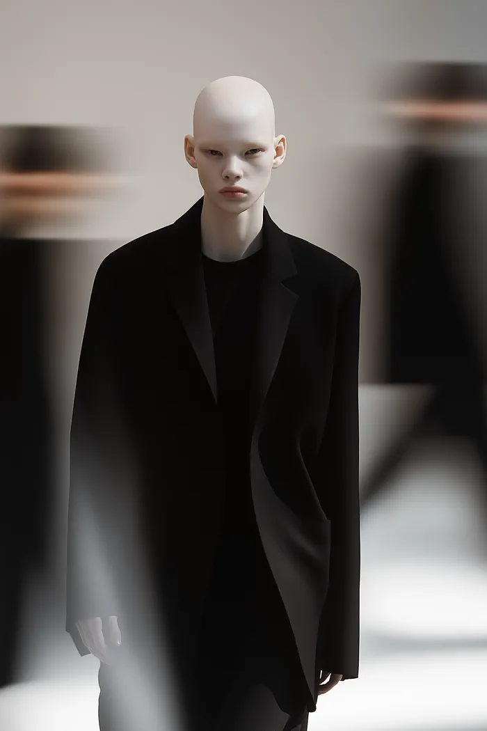 Albinos model on a runway