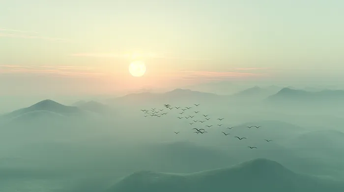 Pale green mountains